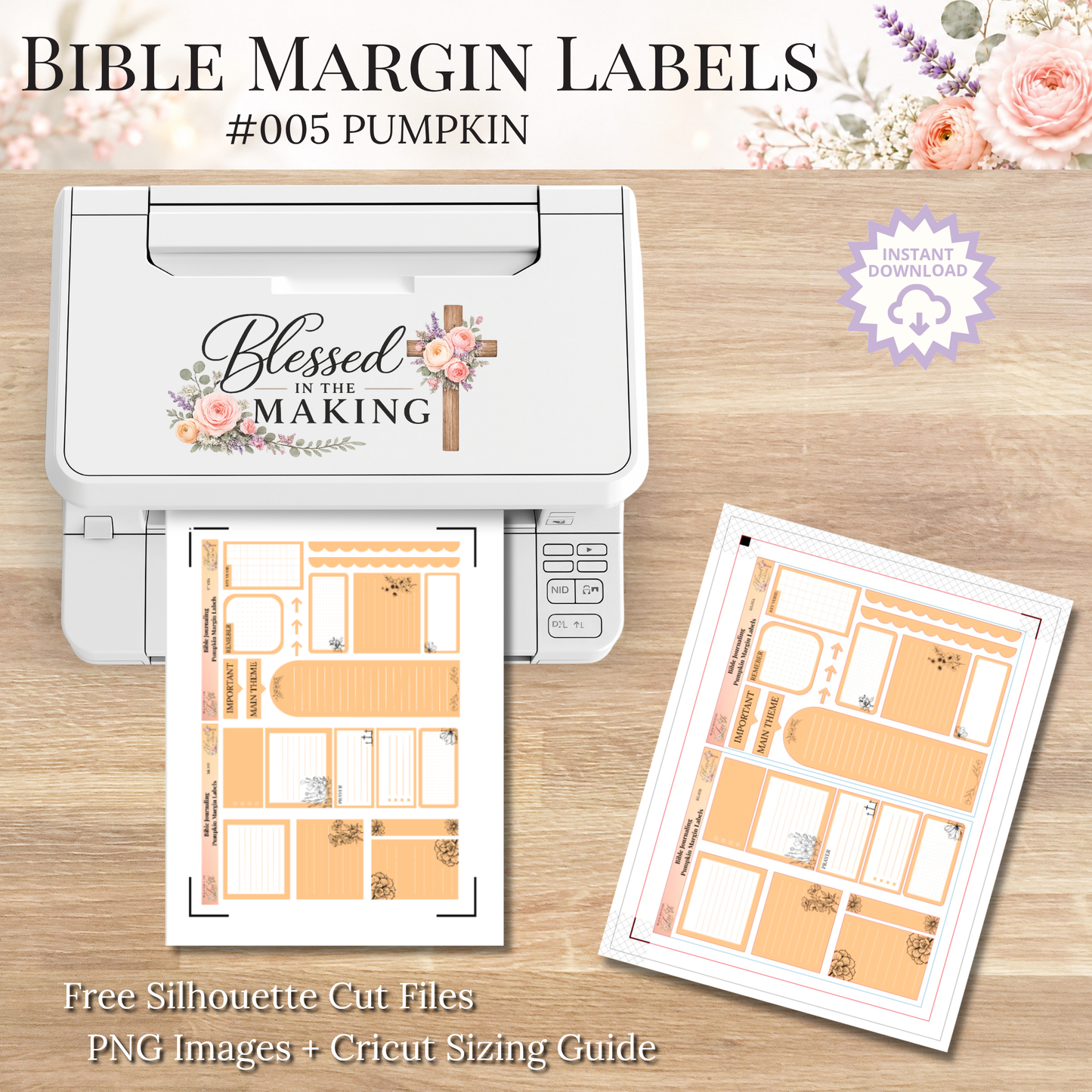 Bible Margin Labels 005 Pumpkin Print & Cut Bible Stickers