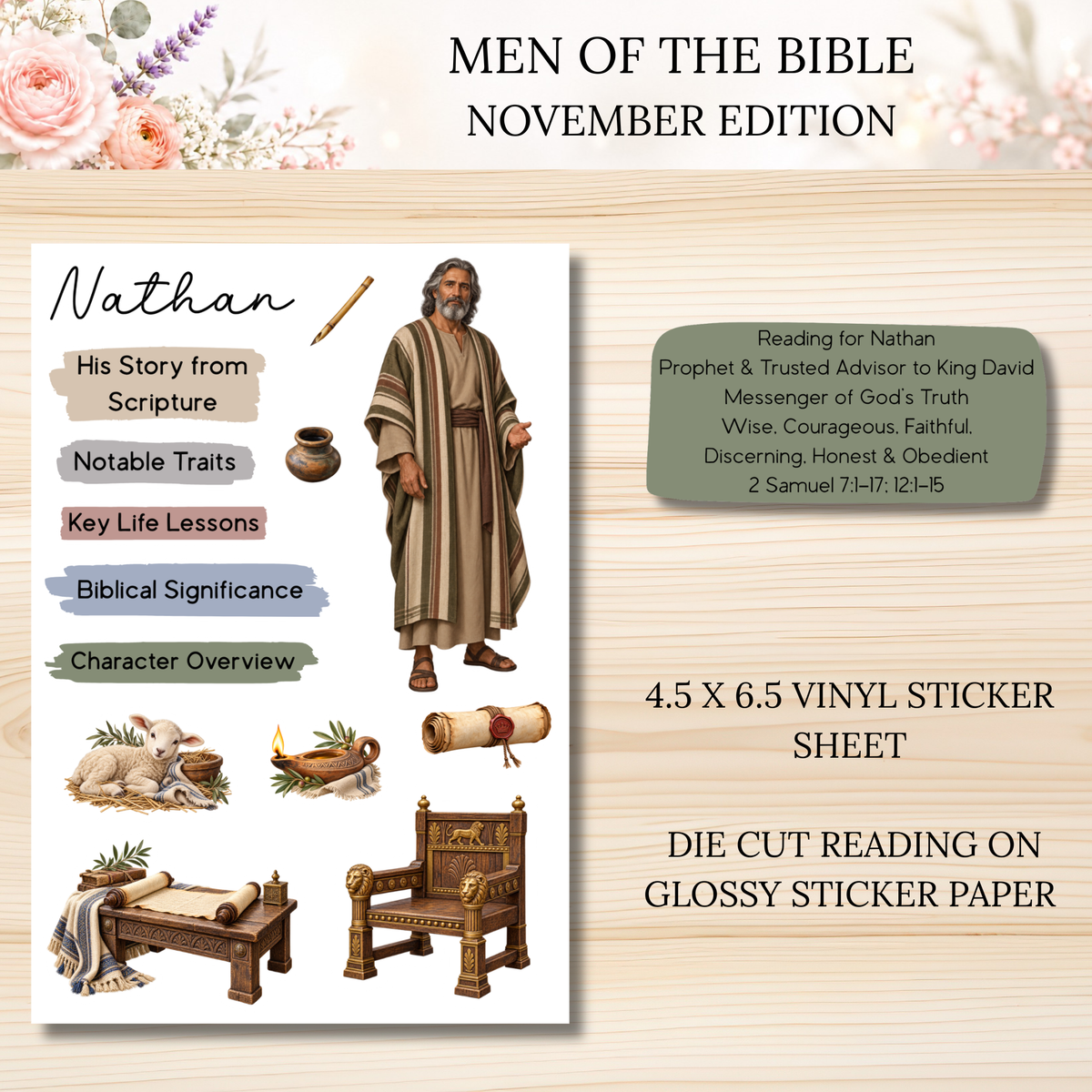 Men of the Bible Snail Mail Stickers MONTHLY SUBSCRIPTION