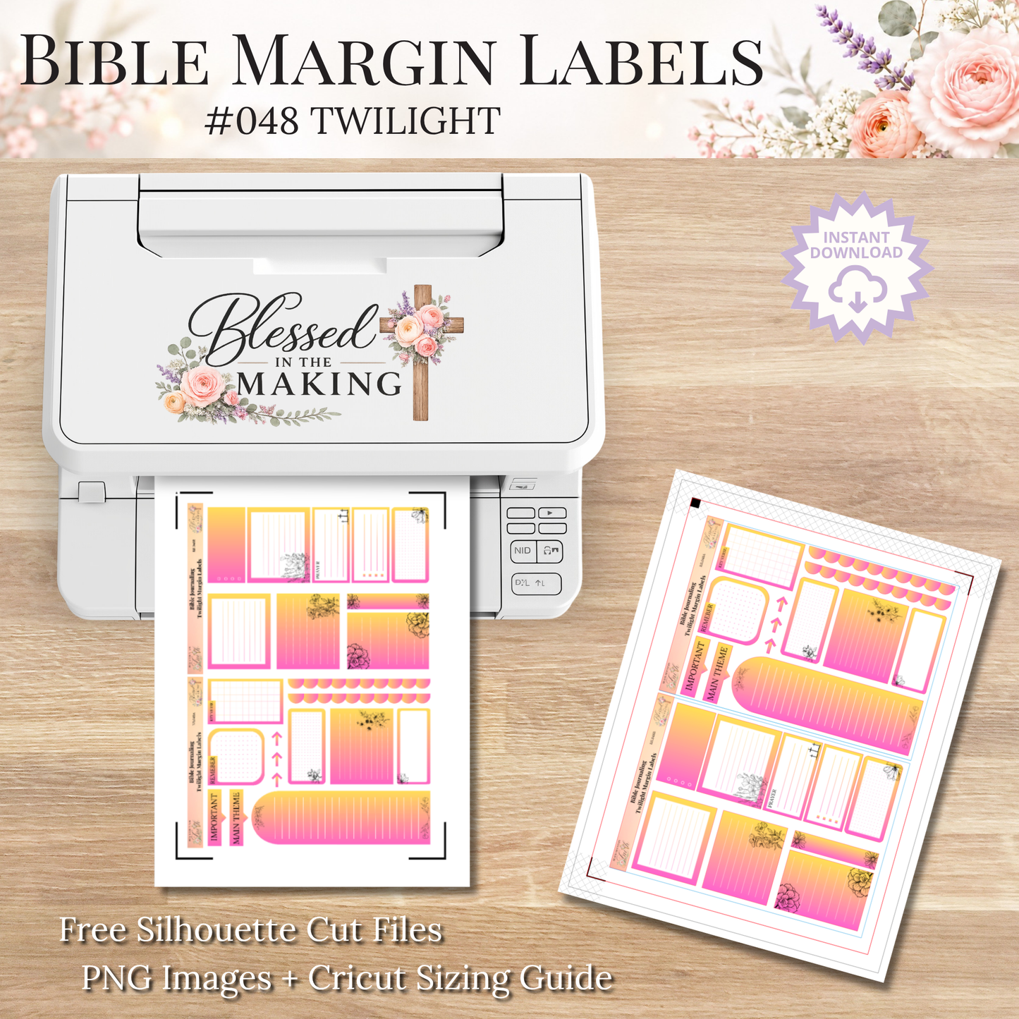 Bible Margin Labels 048 Twilight Print & Cut Bible Stickers