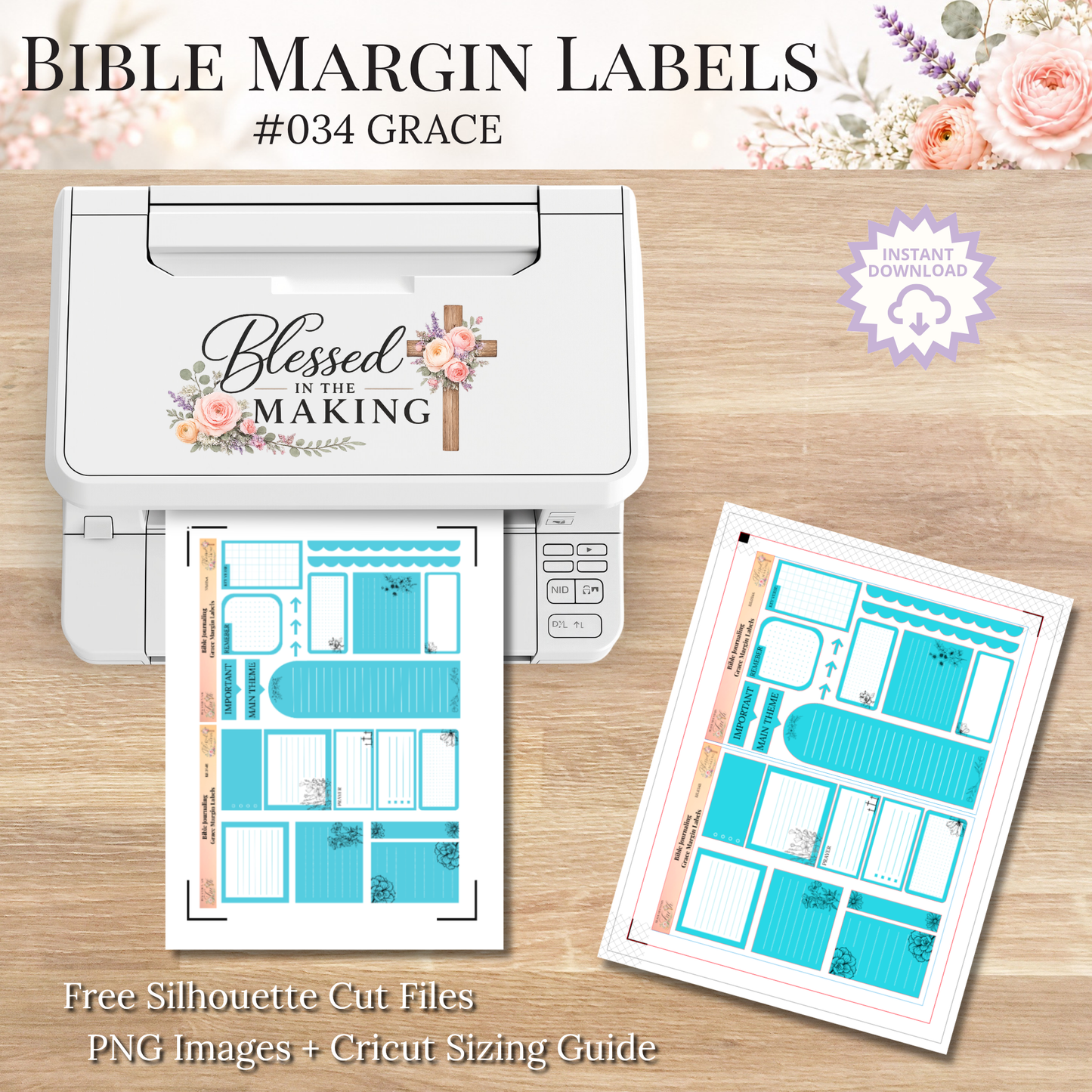 Bible Margin Labels 034 Grace Print & Cut Bible Stickers