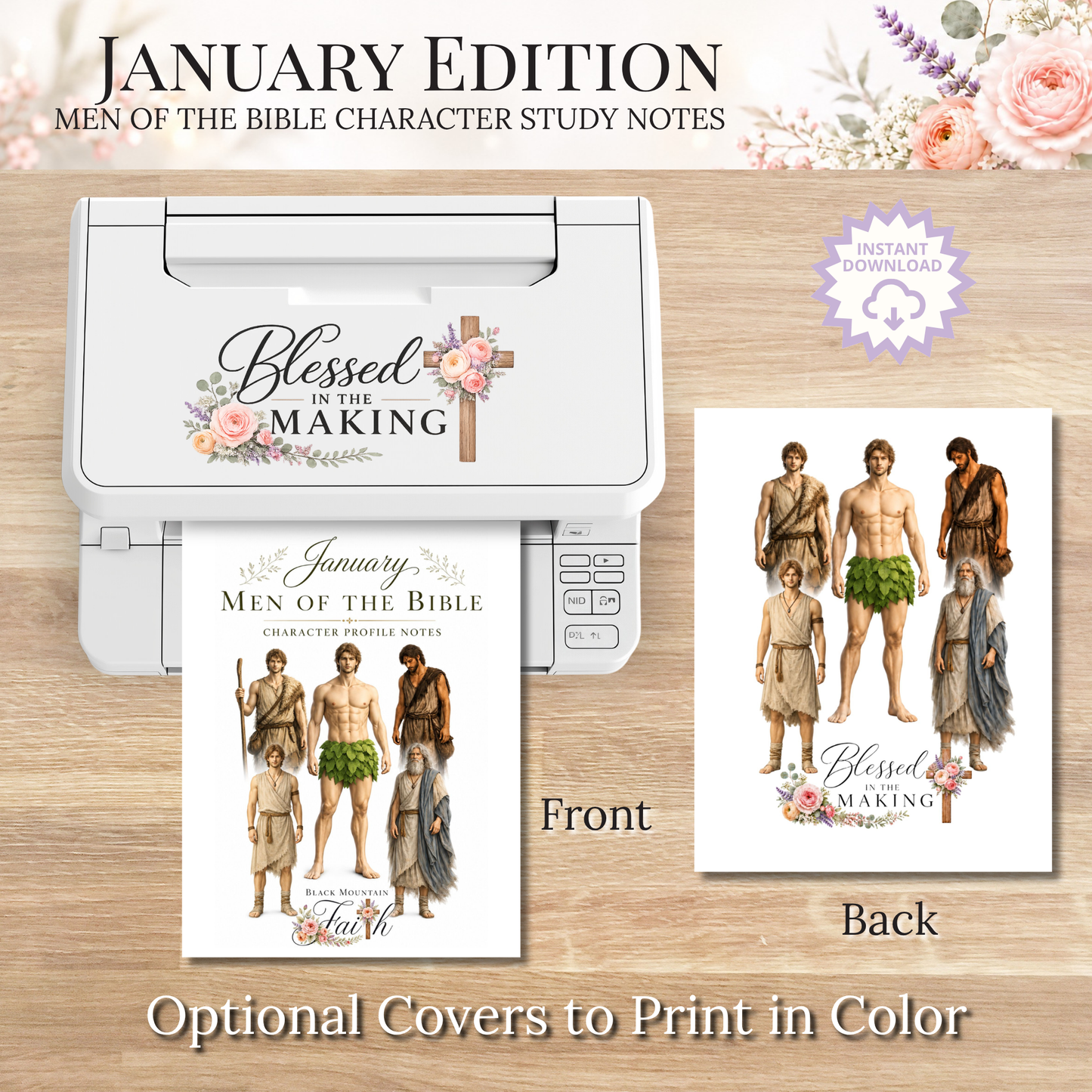 January Men of the Bible PRINTABLE Character Study Notes Guide