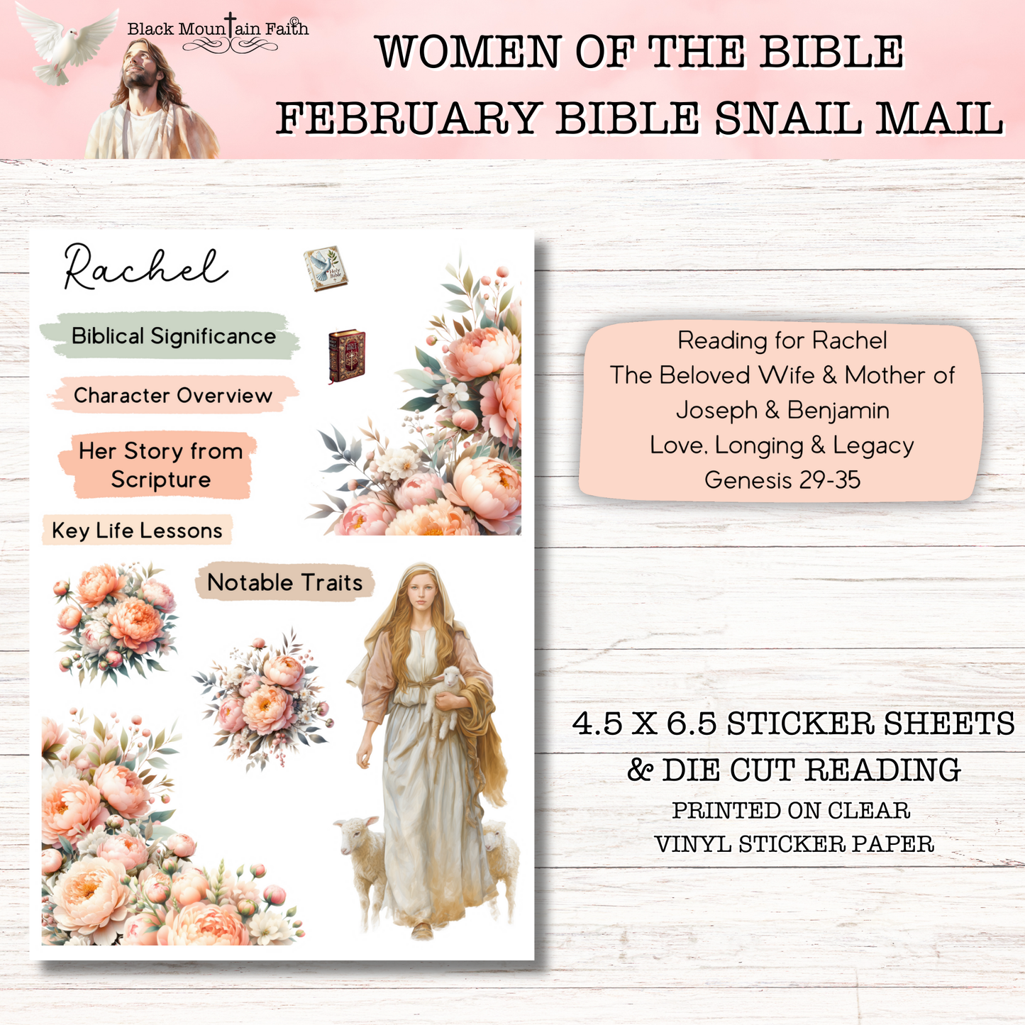 Women of the Bible Snail Mail Stickers FEBRUARY EDITION Stand Alone Listing