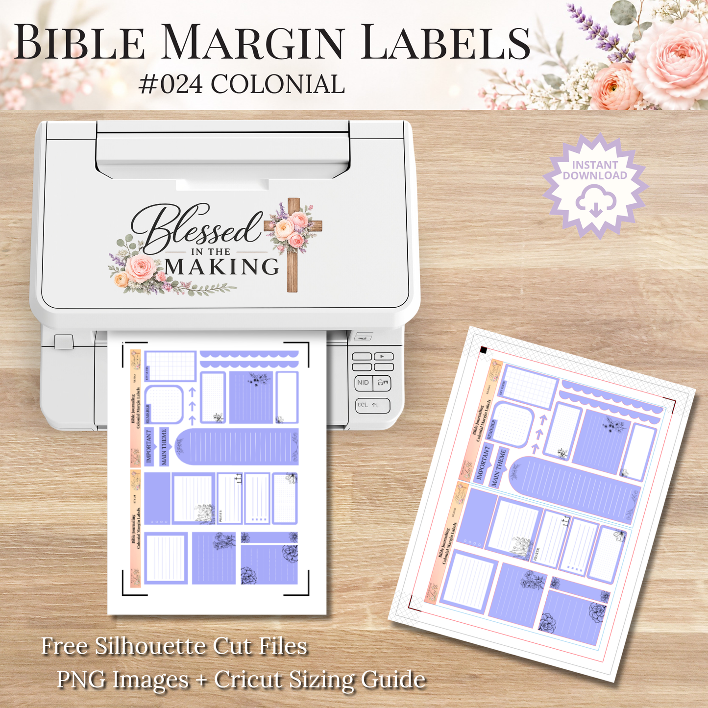 Bible Margin Labels 024 Colonial Print & Cut Bible Stickers