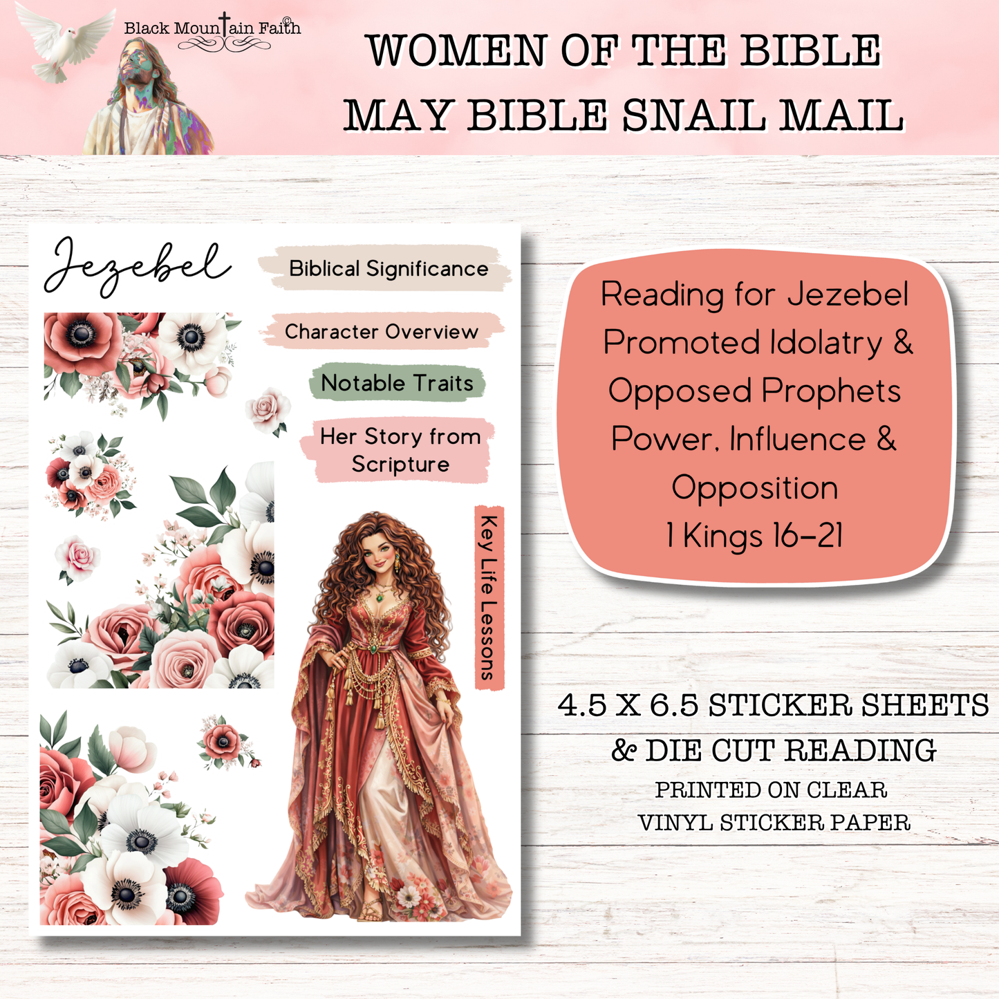 Women of the Bible Snail Mail Stickers MAY EDITION Stand Alone Listing