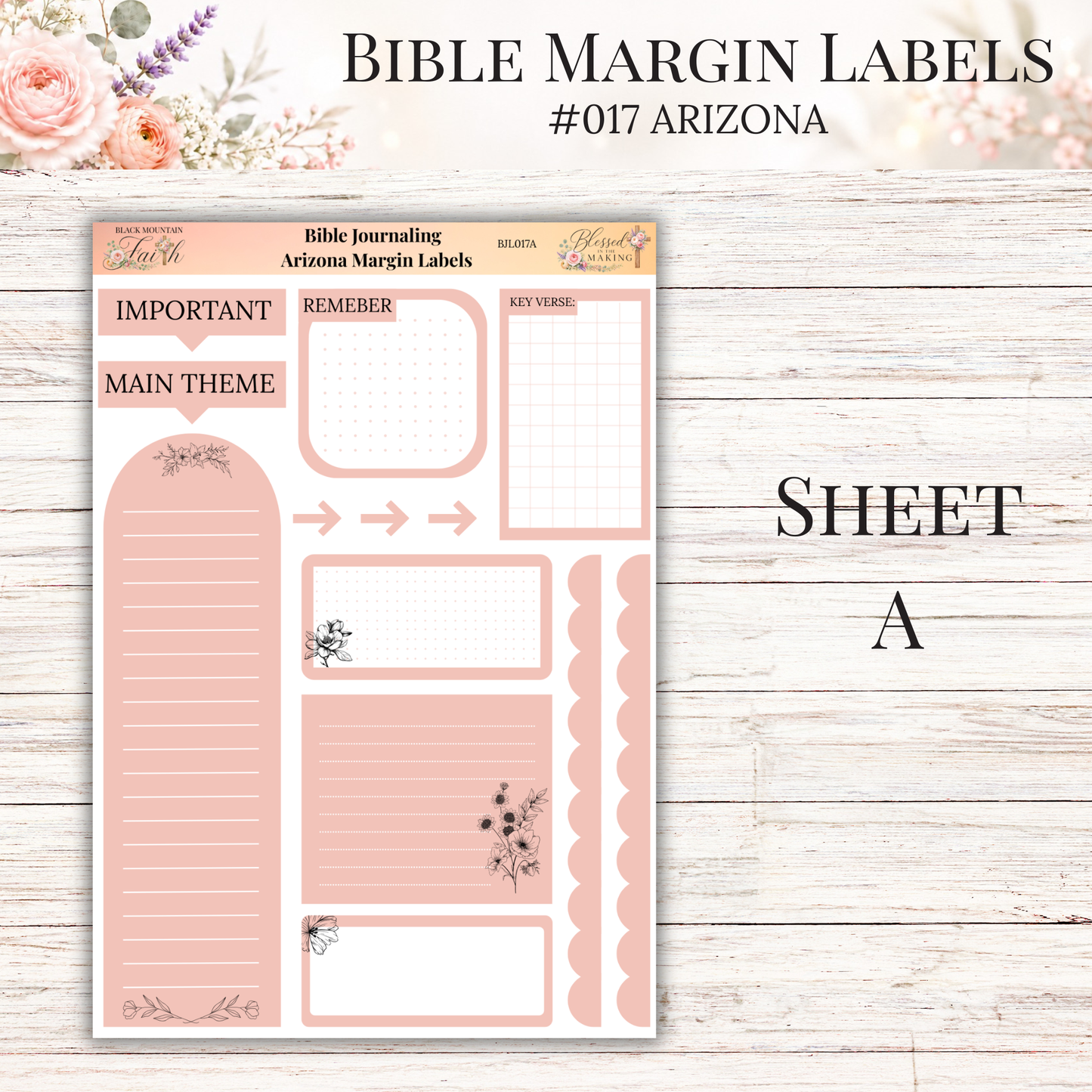 Bible Margin Labels #017 Arizona | Physical Sticker Sheets for Scripture Study