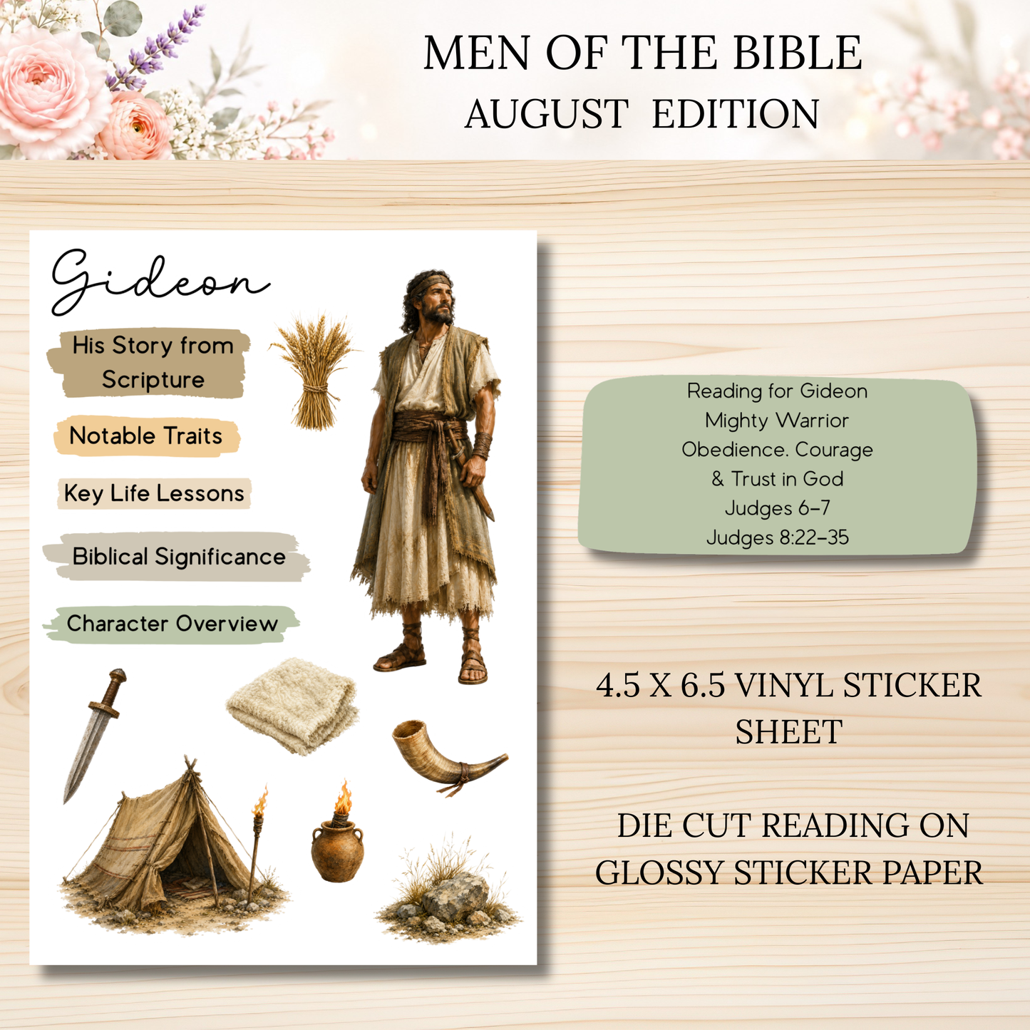AUGUST Men of the Bible Snail Mail Stickers PAST EDITION
