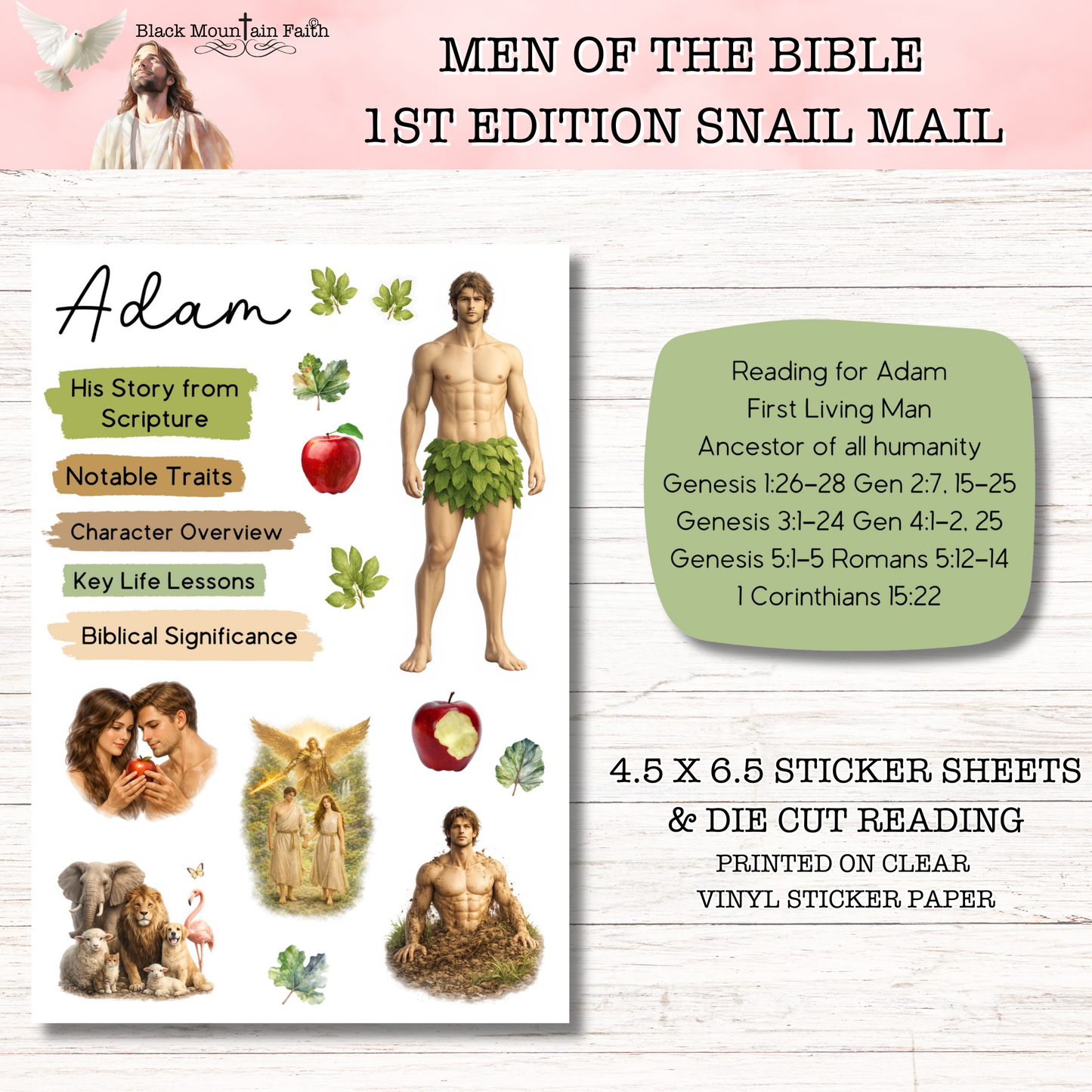 Men of the Bible Snail Mail Stickers 1st EDITION Stand Alone Listing