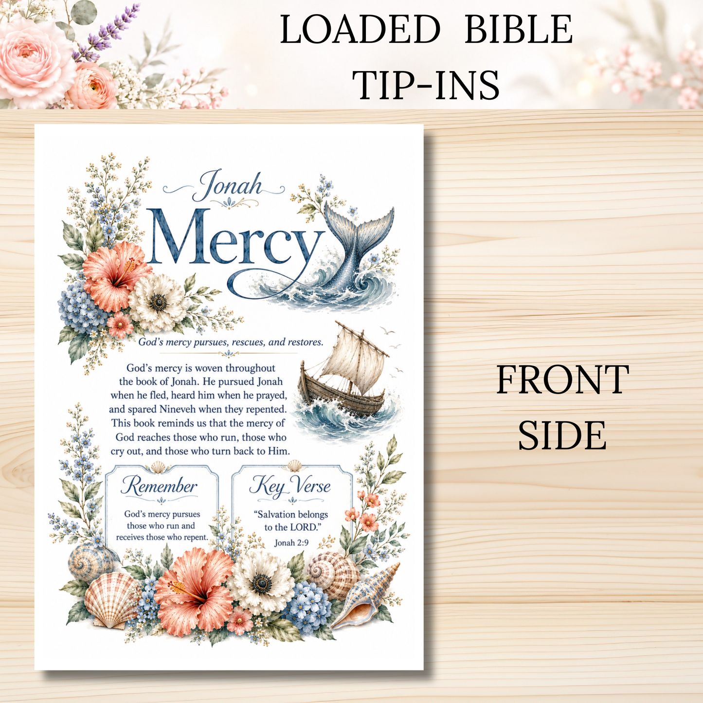 Themes from Jonah || Double Sided Loaded Bible Tip-In || 32 lb. Paper