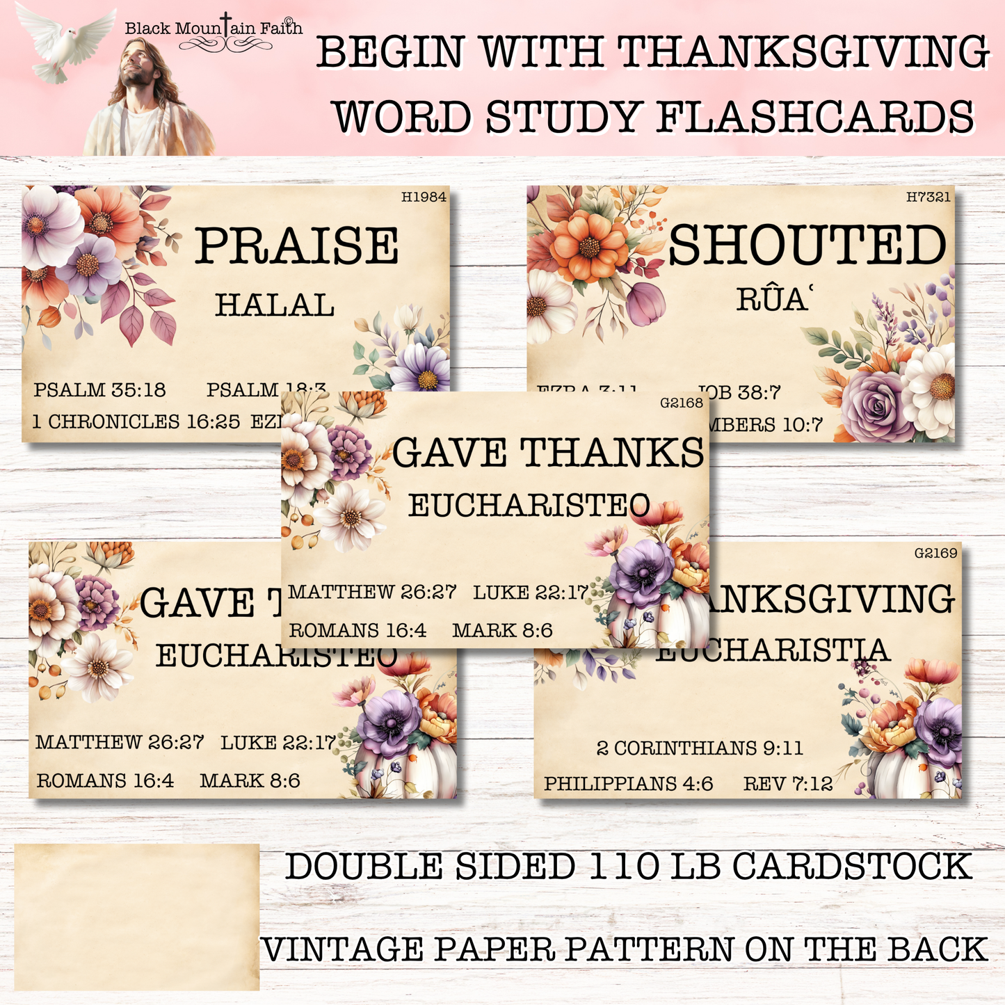 Begin with Thanksgiving Word Study Flashcards Nov. 2025