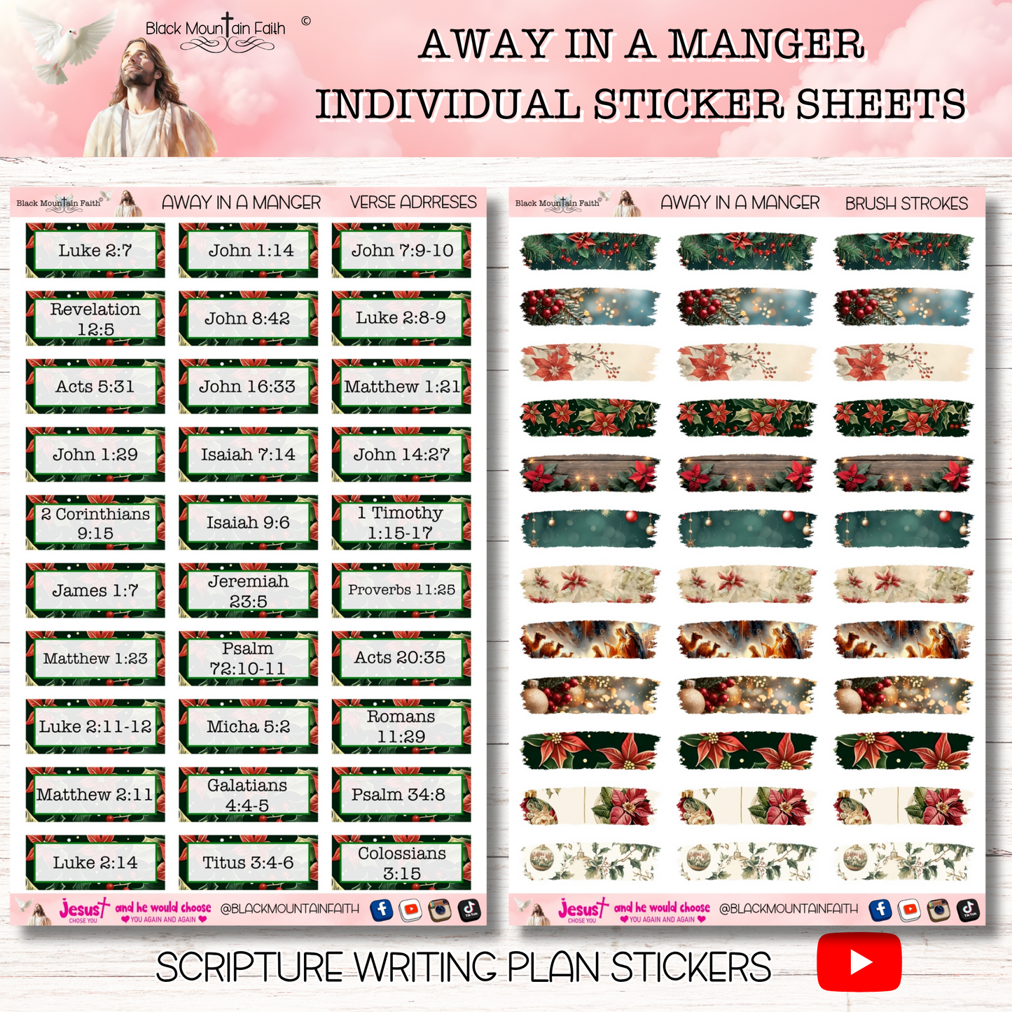 Away in a Manger Scripture Writing Plan Stickers