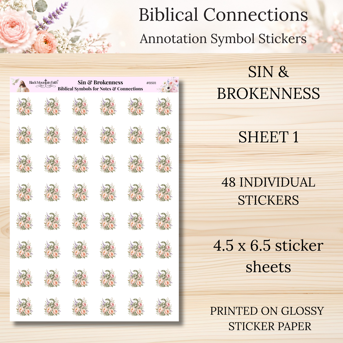 INDIVIDUAL Biblical Connections Annotation Symbol Stickers | Bible Study