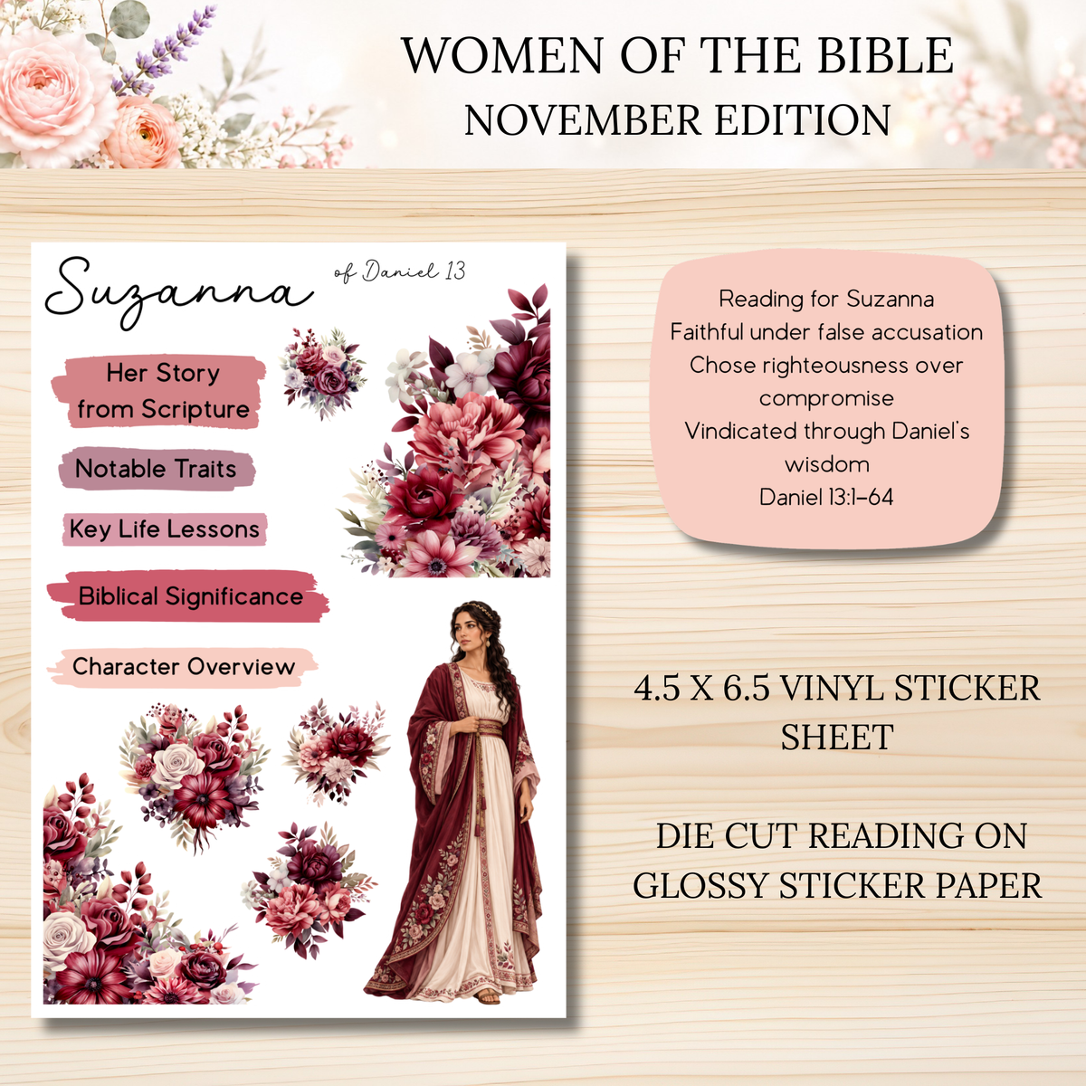 Women of the Bible Snail Mail Stickers MONTHLY SUBSCRIPTION