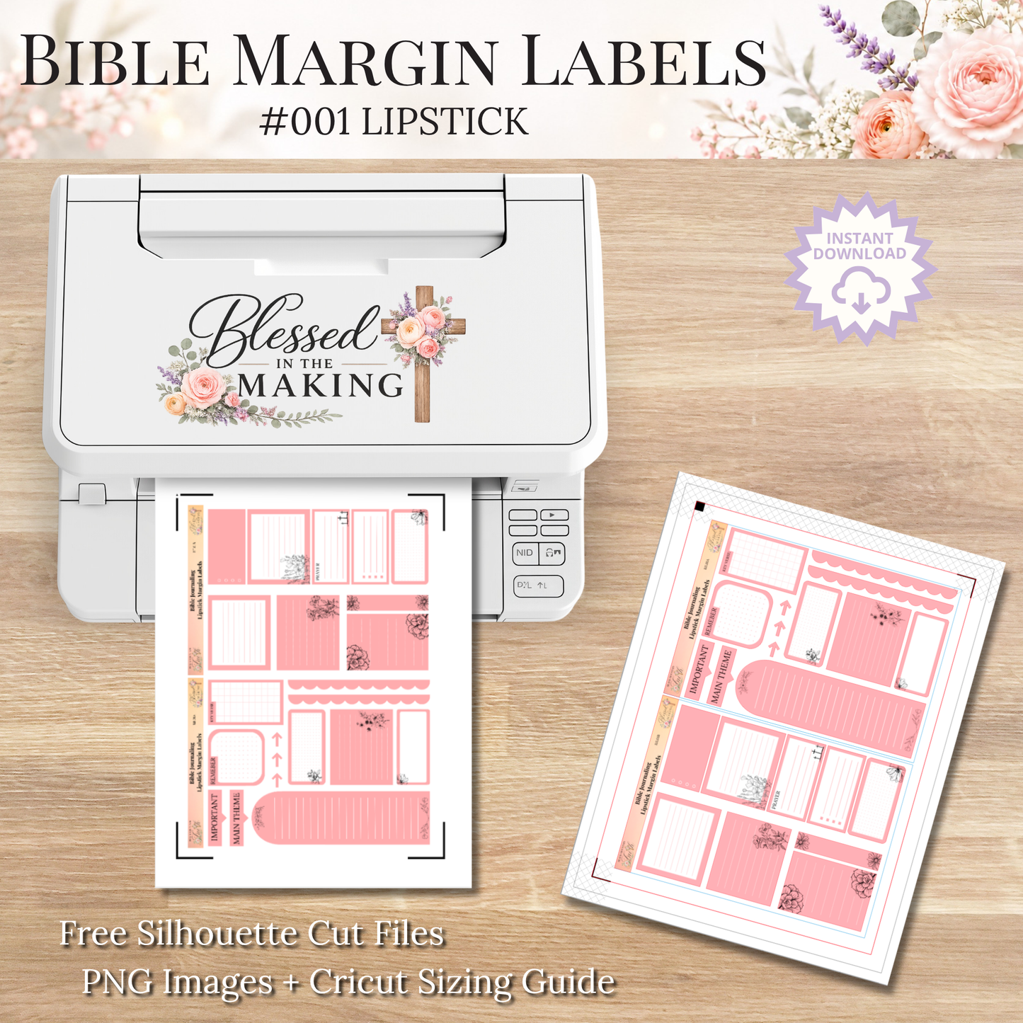 Bible Margin Labels 001 Lipstick Print & Cut Bible Stickers