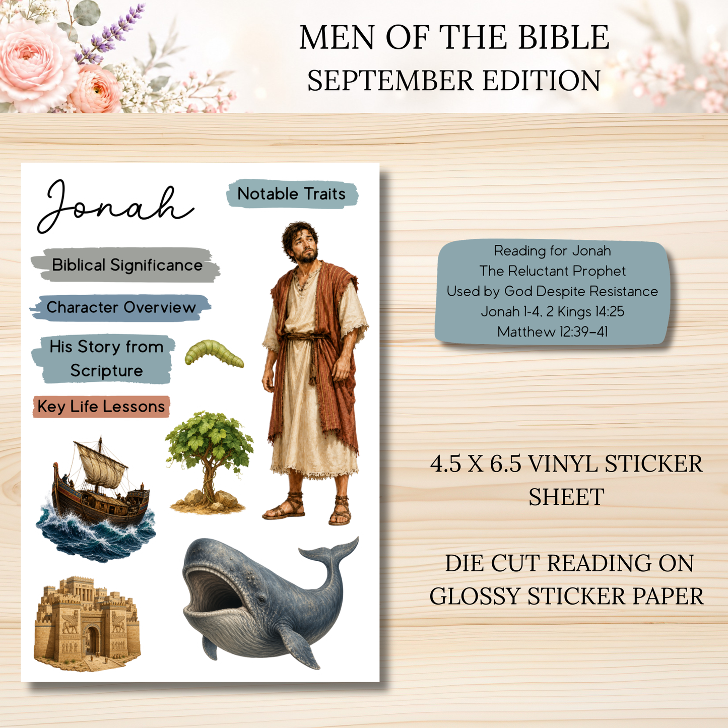 SEPTEMBER Men of the Bible Snail Mail Stickers PAST EDITION