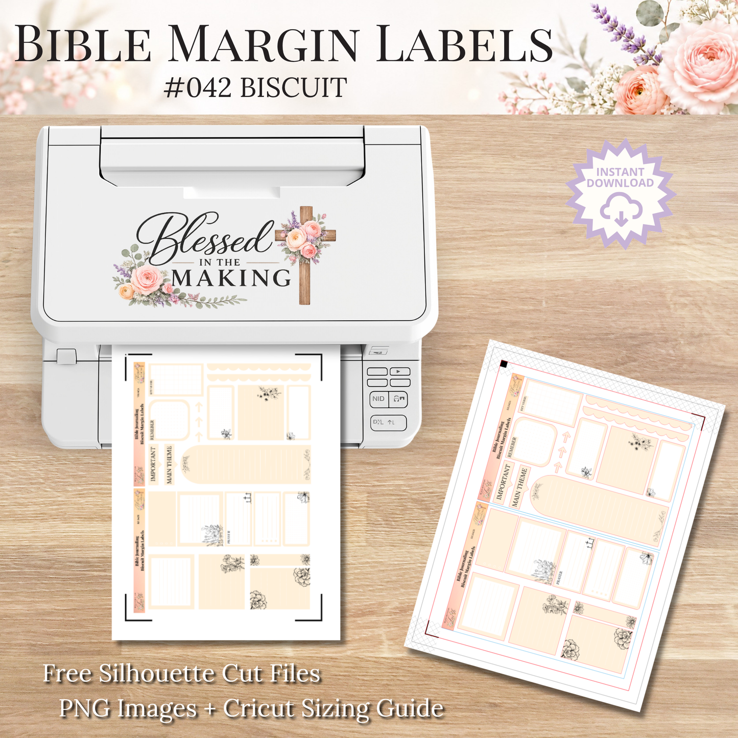 Bible Margin Labels 042 Biscuit Print & Cut Bible Stickers