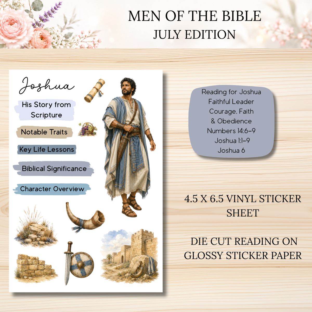 JULY Men of the Bible Snail Mail Stickers PAST EDITION Listing