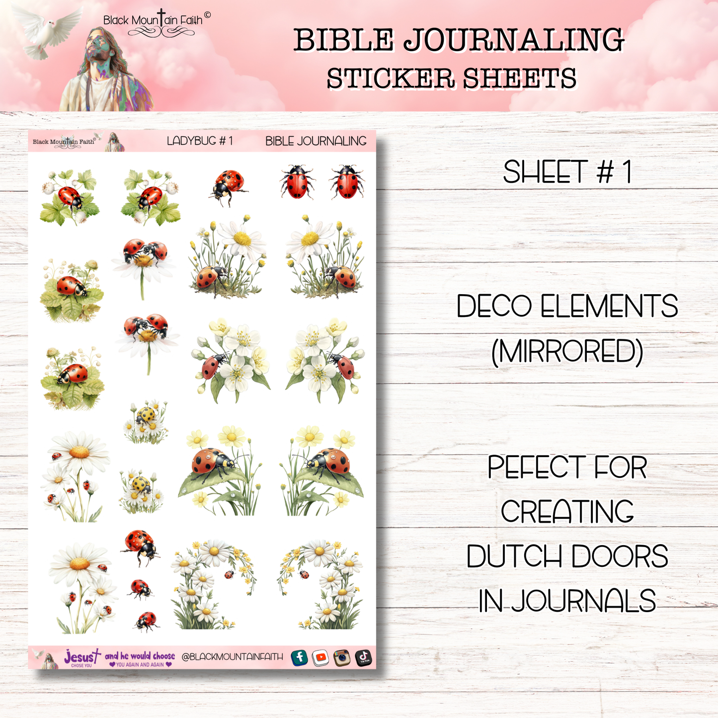 Ladybug  Bible Journaling Stickers