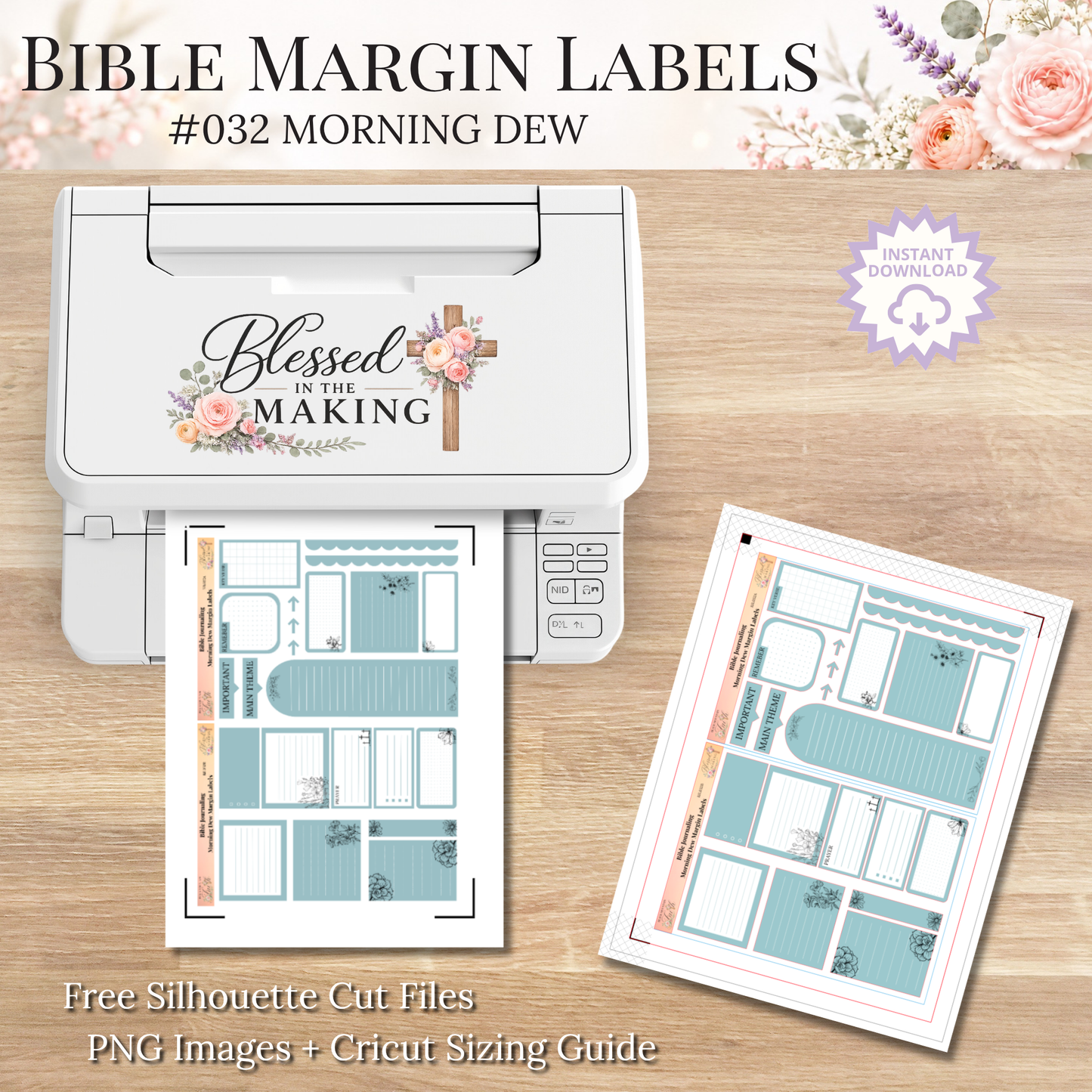Bible Margin Labels 032 Morning Dew Print & Cut Bible Stickers