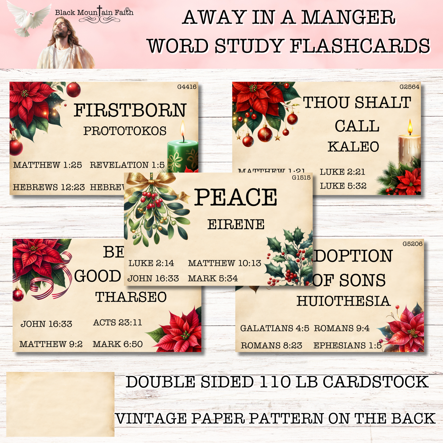 Away in a Manger Word Study Flashcards Dec. 2025