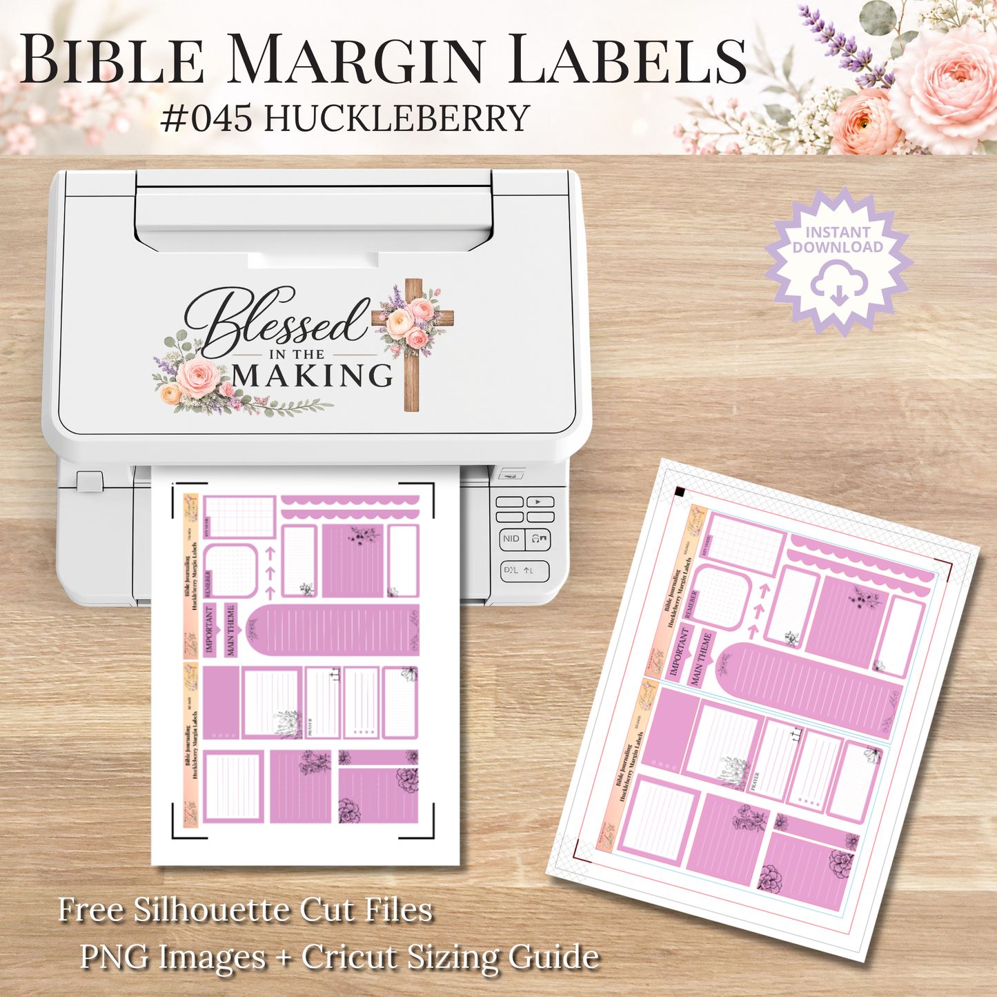 Bible Margin Labels 045 Huckleberry Print & Cut Bible Stickers