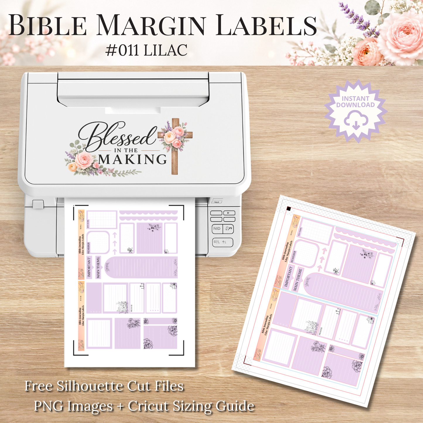 Bible Margin Labels 011 Lilac Print & Cut Bible Stickers