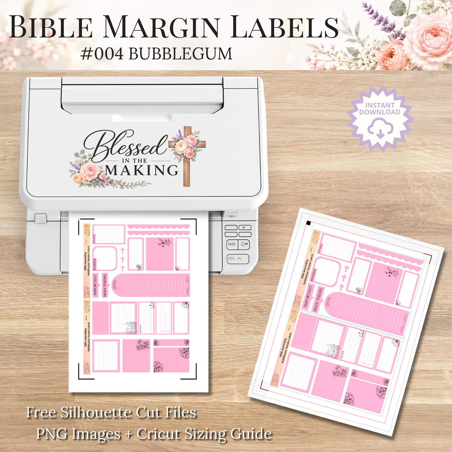 Bible Margin Labels 004 Bubblegum Print & Cut Bible Stickers