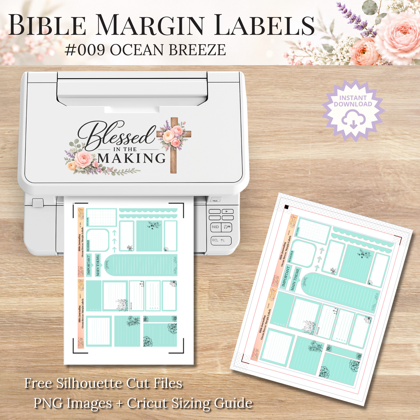 Bible Margin Labels 009 Ocean Breeze Print & Cut Bible Stickers