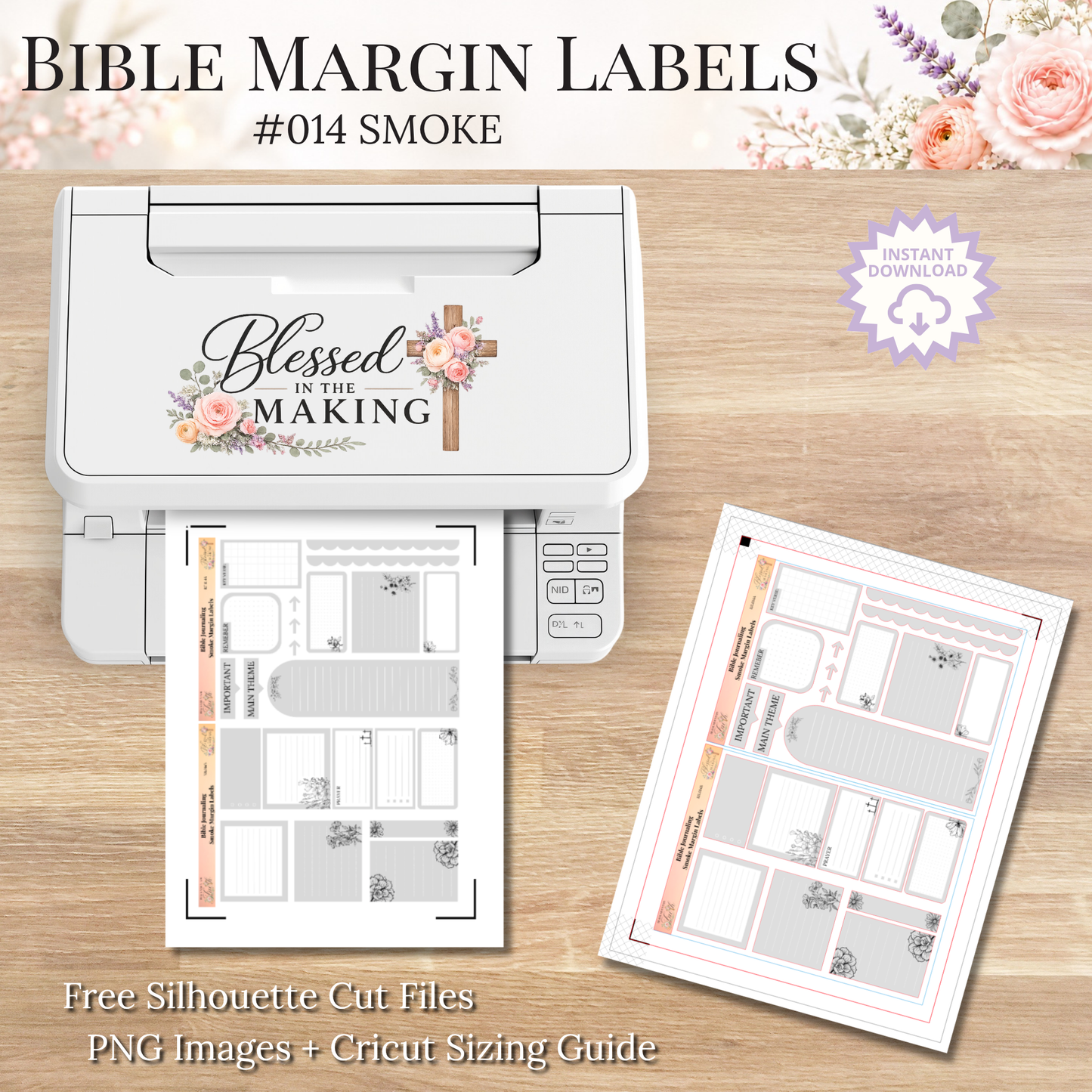 Bible Margin Labels 014 Smoke Print & Cut Bible Stickers