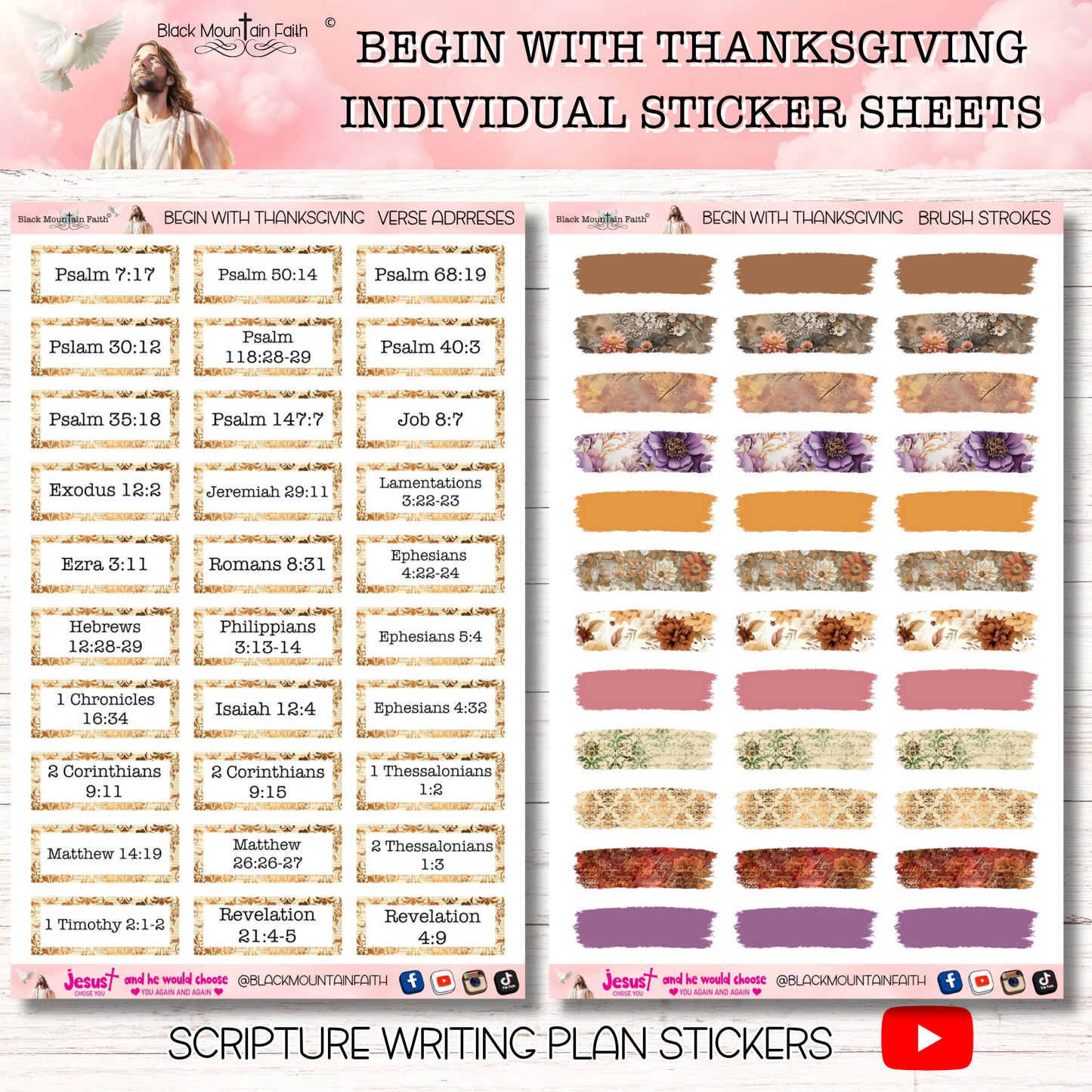 Begin with Thanksgiving Scripture Writing Plan Stickers