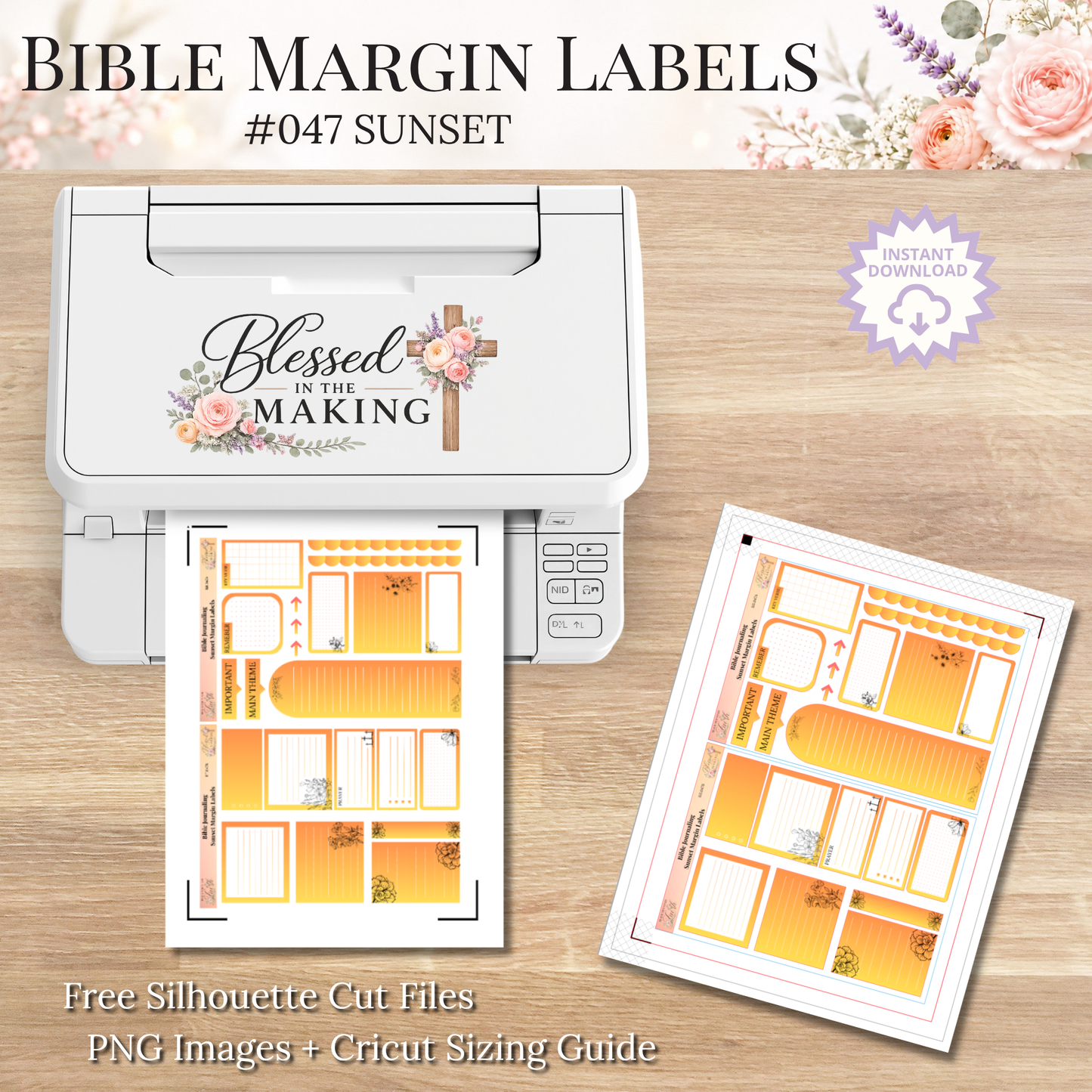 Bible Margin Labels 047 Sunset Print & Cut Bible Stickers