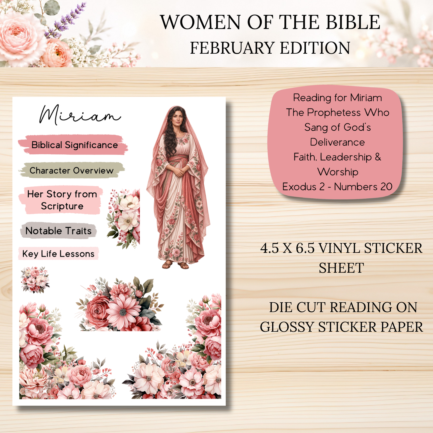 Women of the Bible Snail Mail Stickers FEBRUARY PAST EDITION  Listing