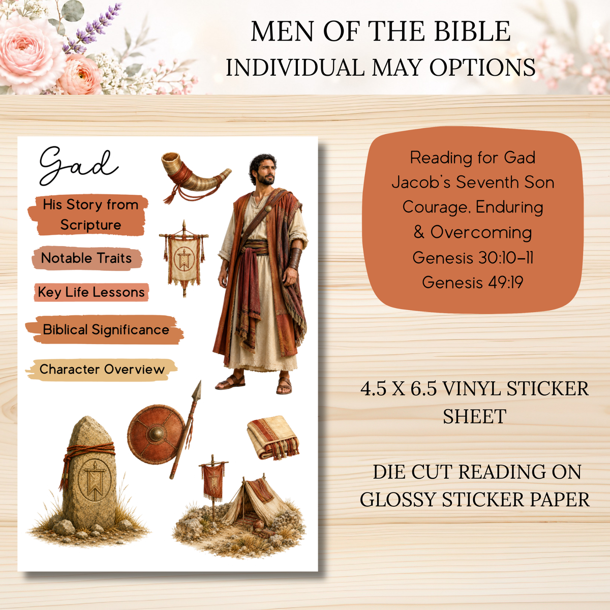 MAY Men of the Bible Snail Mail Stickers PAST EDITION Listing