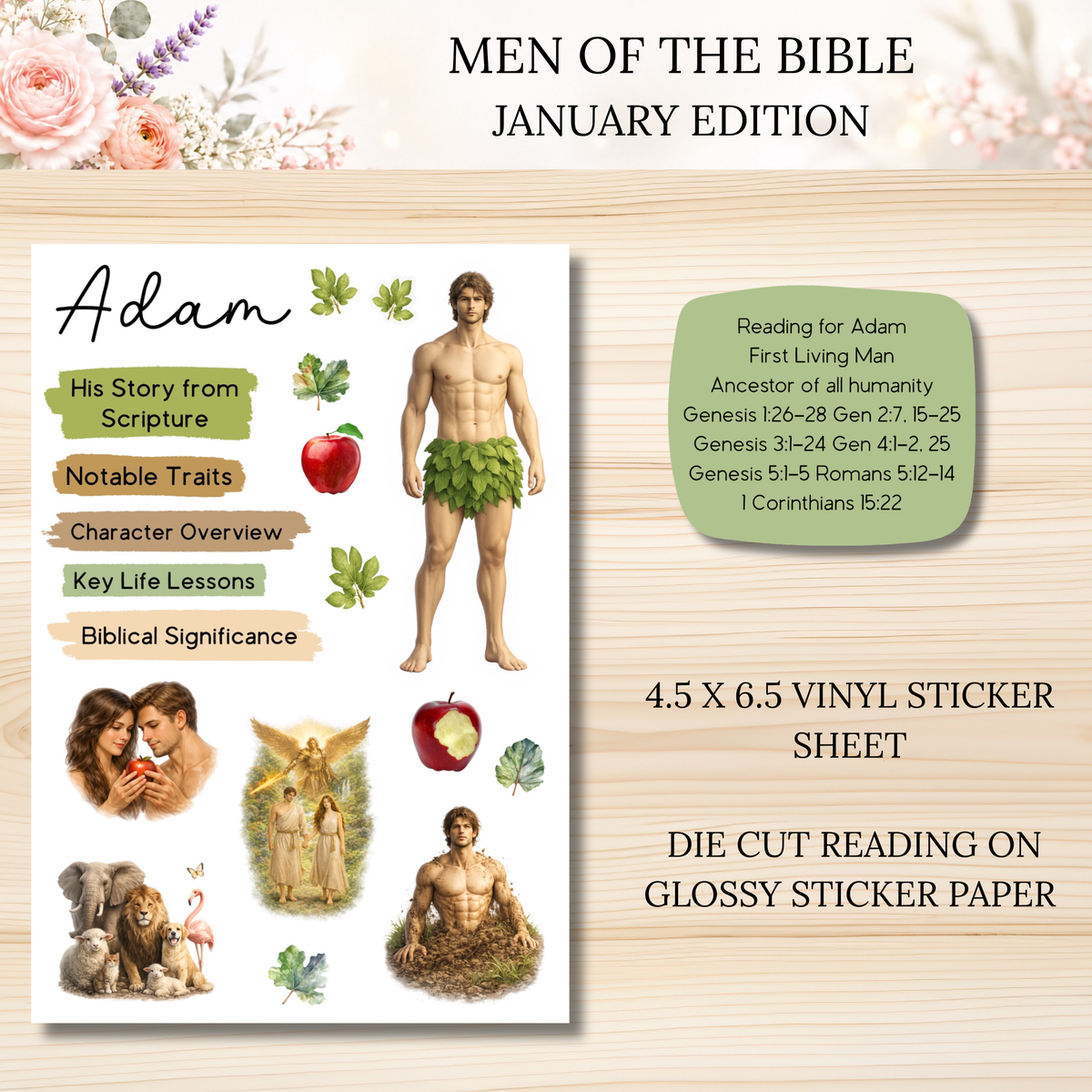 JANUARY Men of the Bible Snail Mail Stickers PAST EDITION