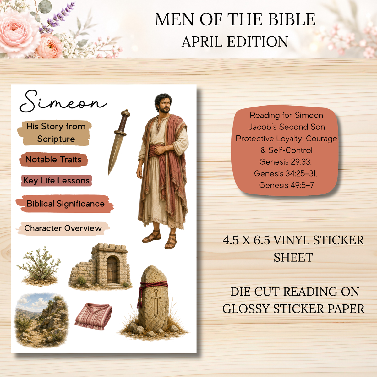 APRIL Men of the Bible Snail Mail Stickers PAST EDITION Listing