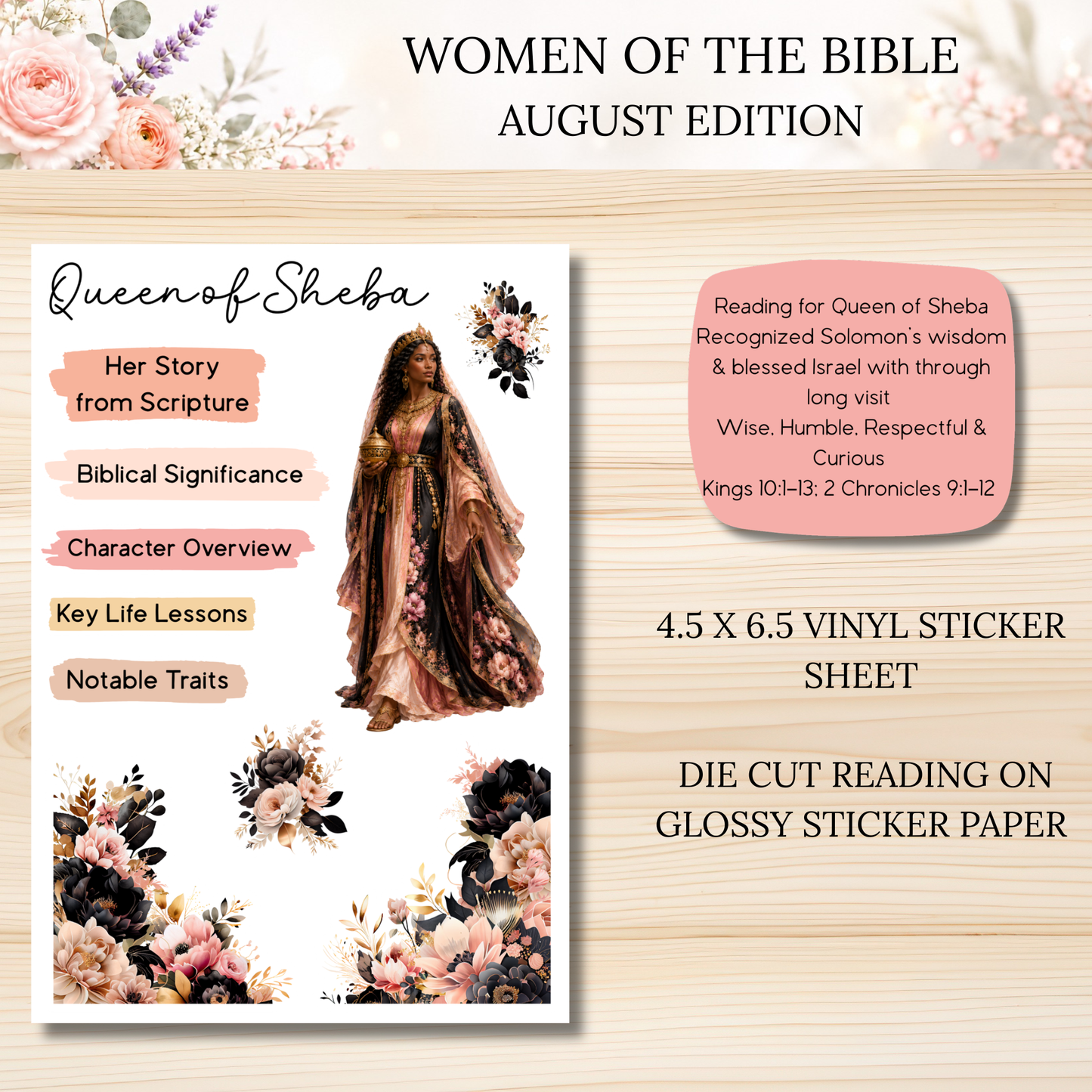 Women of the Bible Snail Mail Stickers AUGUST PAST EDITION Listing