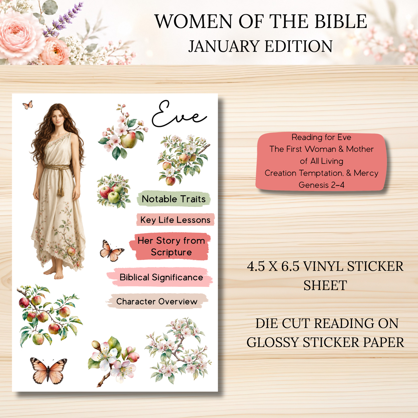 Women of the Bible Snail Mail Stickers JANUARY PAST EDITION Listing