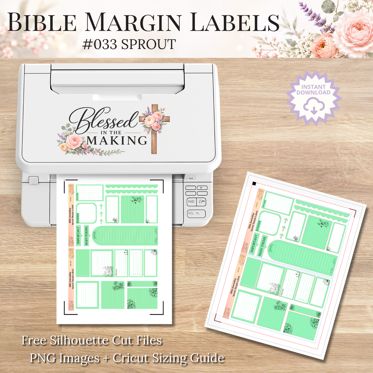Bible Margin Labels 033 Sprout Print & Cut Bible Stickers