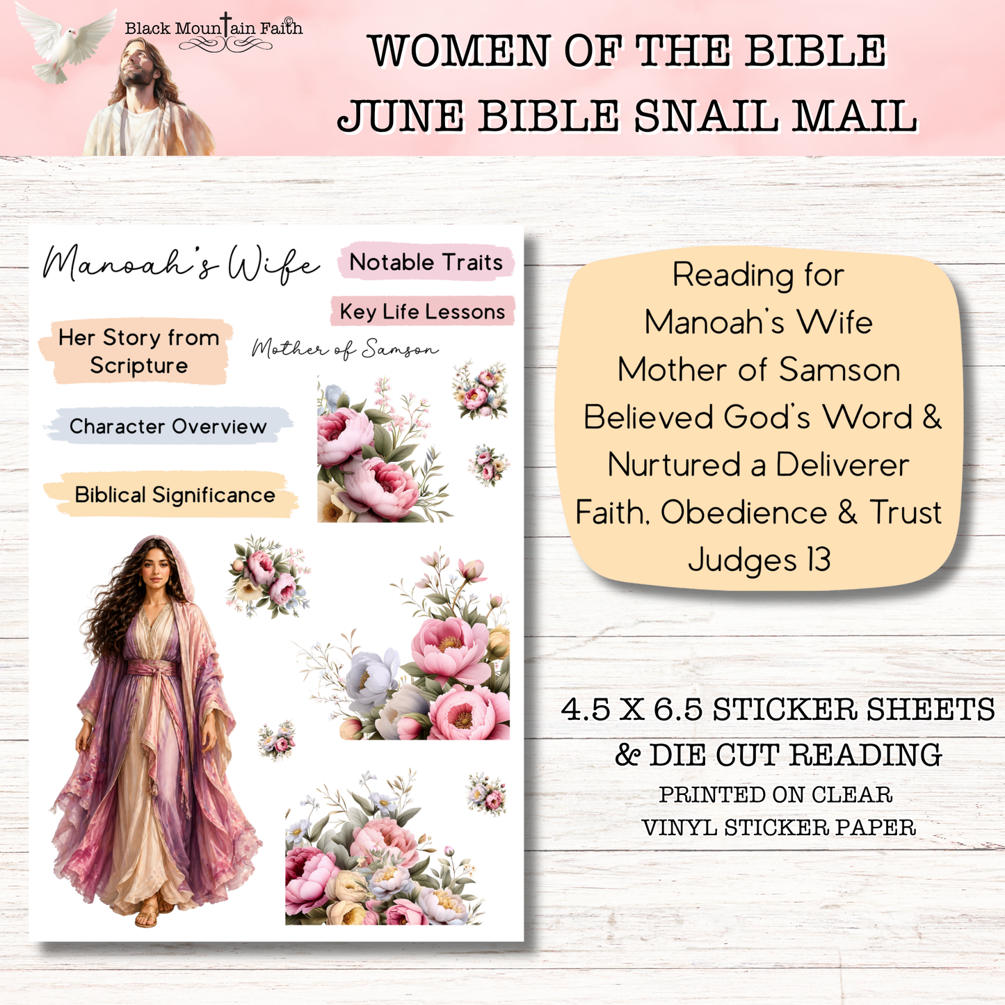 Women of the Bible Snail Mail Stickers JUNE EDITION Stand Alone Listing