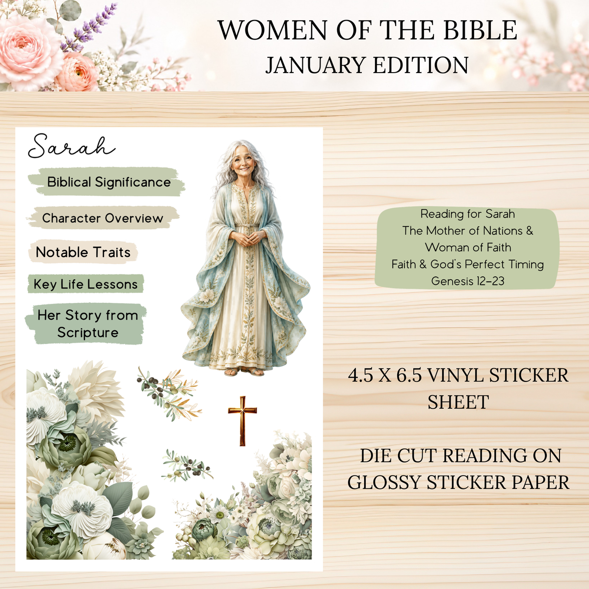 Women of the Bible Snail Mail Stickers JANUARY PAST EDITION Listing
