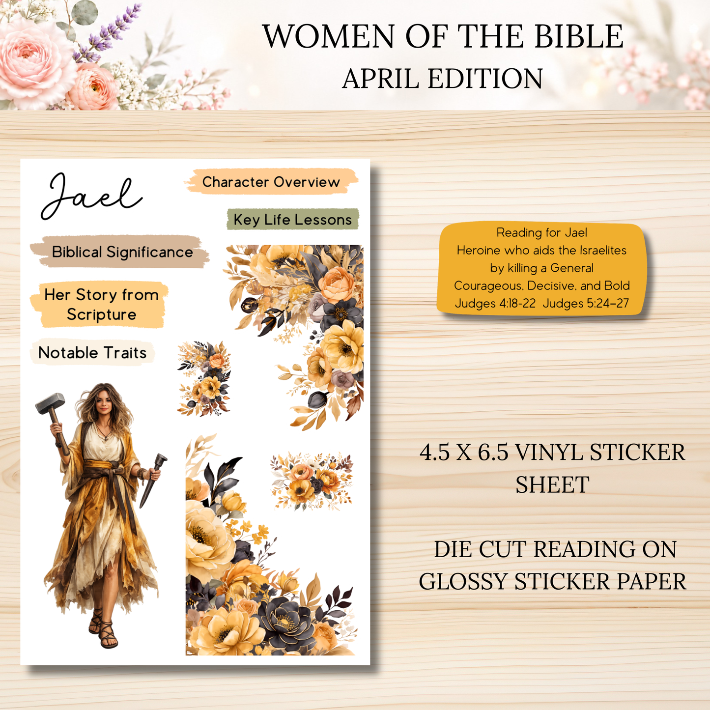 Women of the Bible Snail Mail Stickers APRIL PAST EDITION Listing