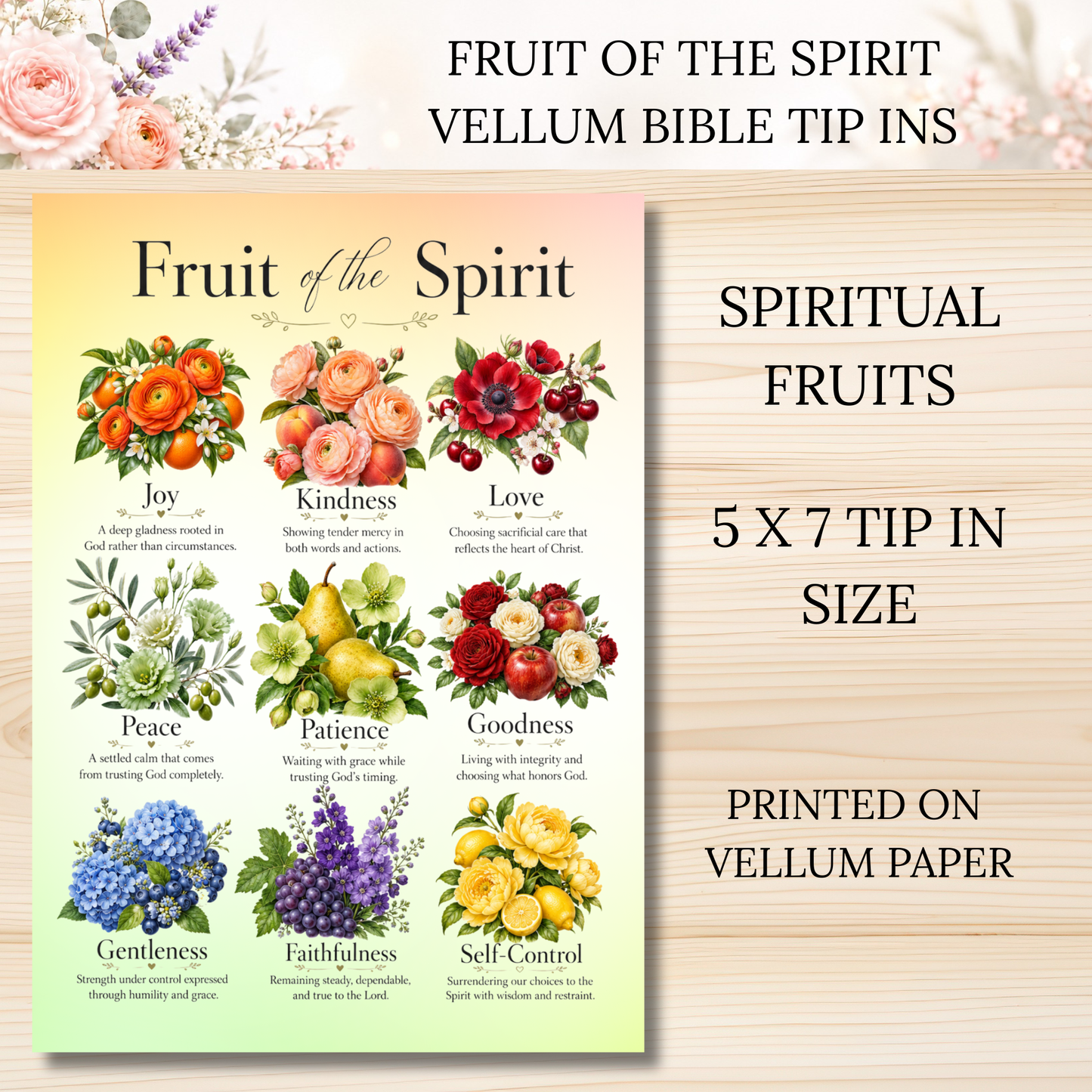 Fruit of the Spirit || Vellum Bible Tip-In