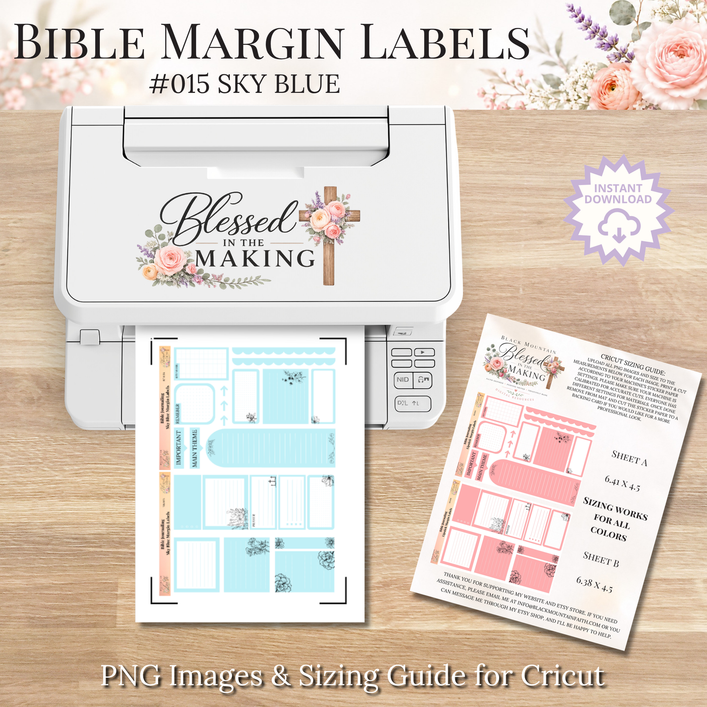 Bible Margin Labels 015 Sky Blue Print & Cut Bible Stickers