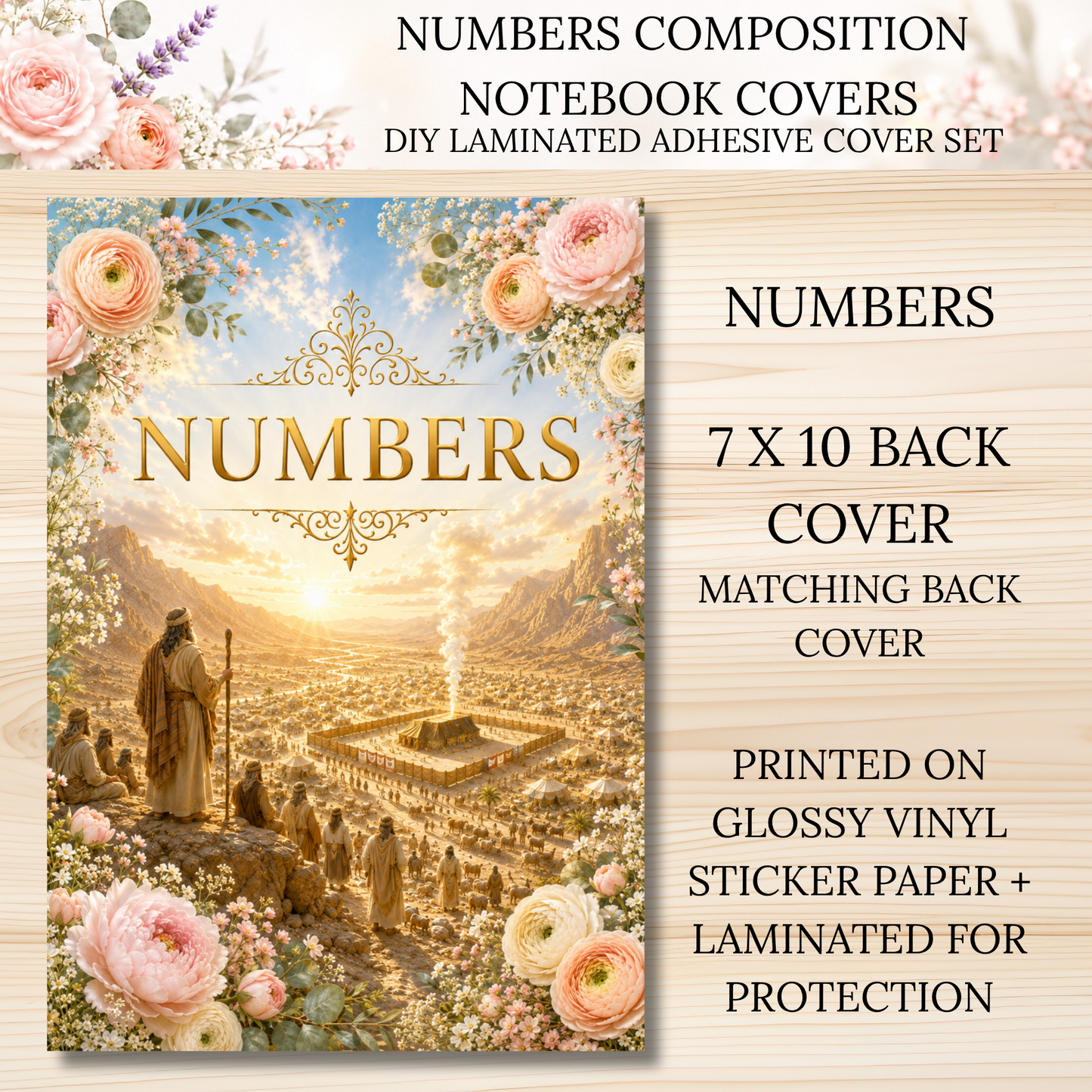Numbers Composition Notebook Covers | DIY Laminated Adhesive Cover Set