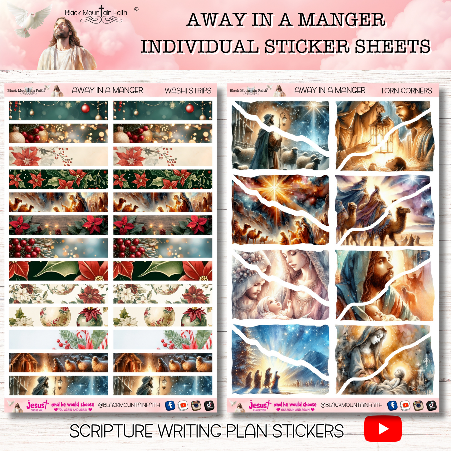 Away in a Manger Scripture Writing Plan Stickers