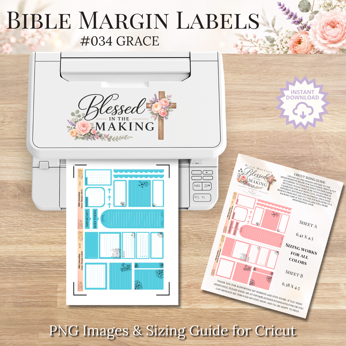 Bible Margin Labels 034 Grace Print & Cut Bible Stickers