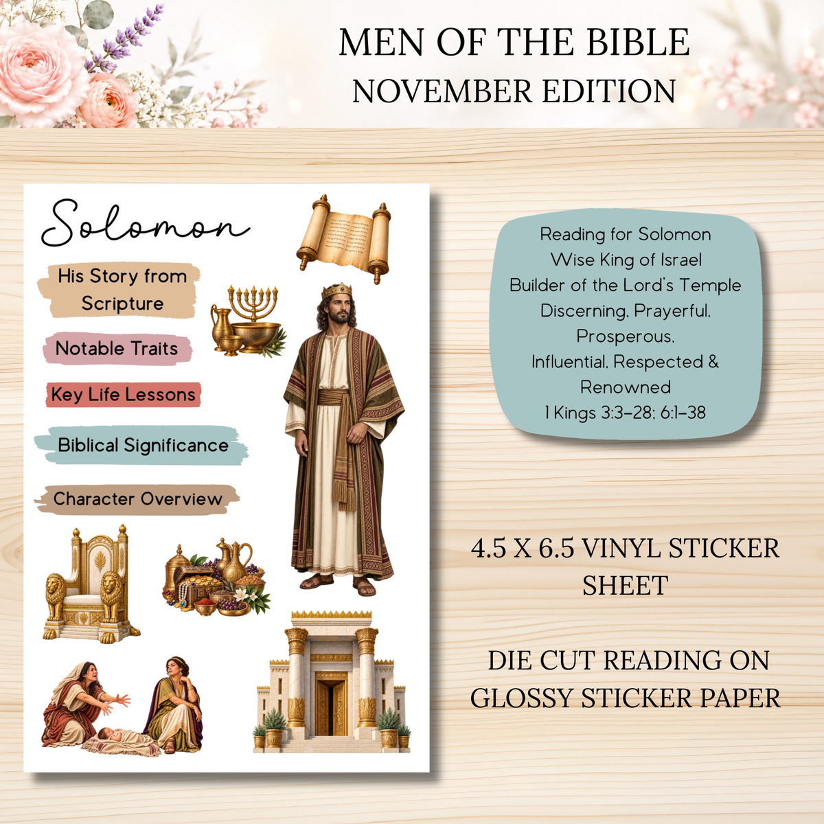 Men of the Bible Snail Mail Stickers MONTHLY SUBSCRIPTION