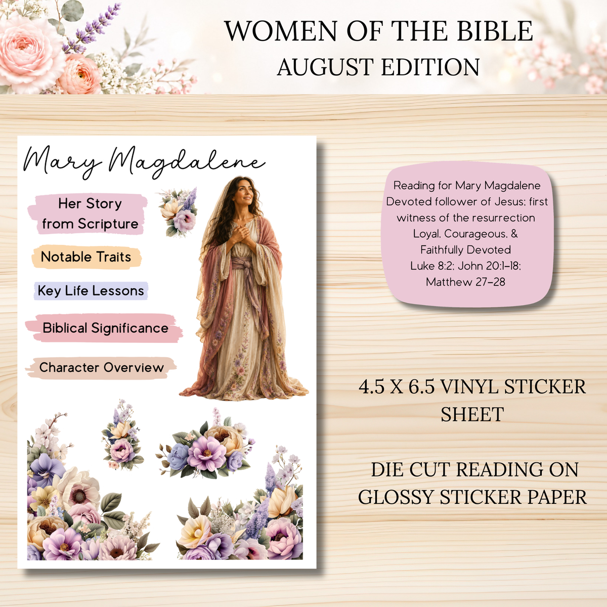Women of the Bible Snail Mail Stickers AUGUST PAST EDITION Listing