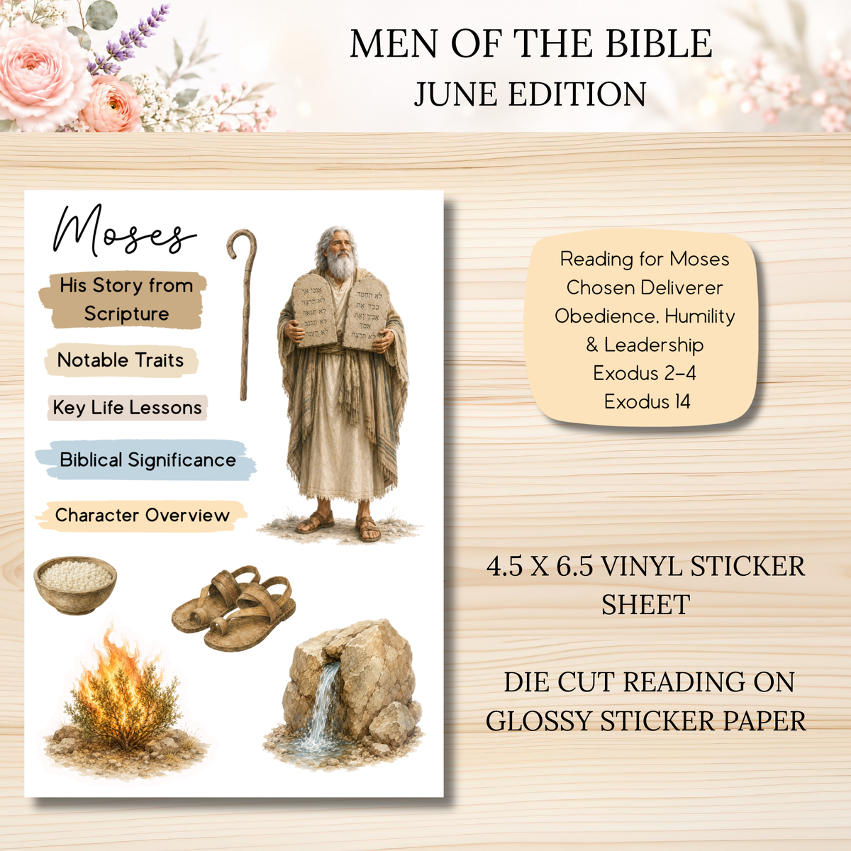 JUNE Men of the Bible Snail Mail Stickers PAST EDITION Listing