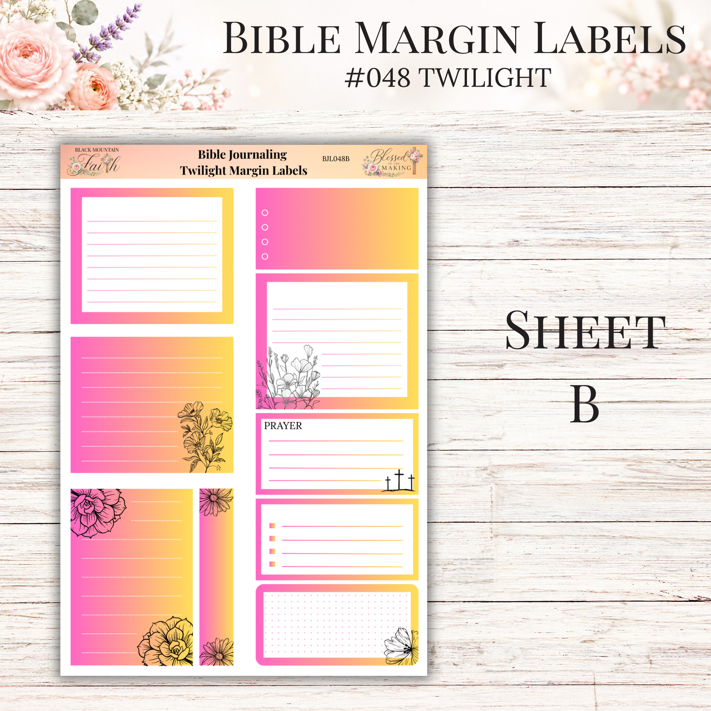 Bible Margin Labels #048 Twlight | Physical Sticker Sheets for Scripture Study