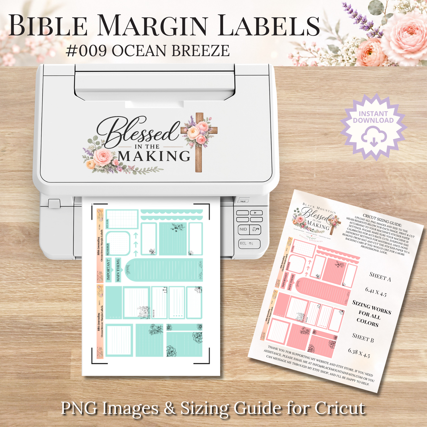 Bible Margin Labels 009 Ocean Breeze Print & Cut Bible Stickers
